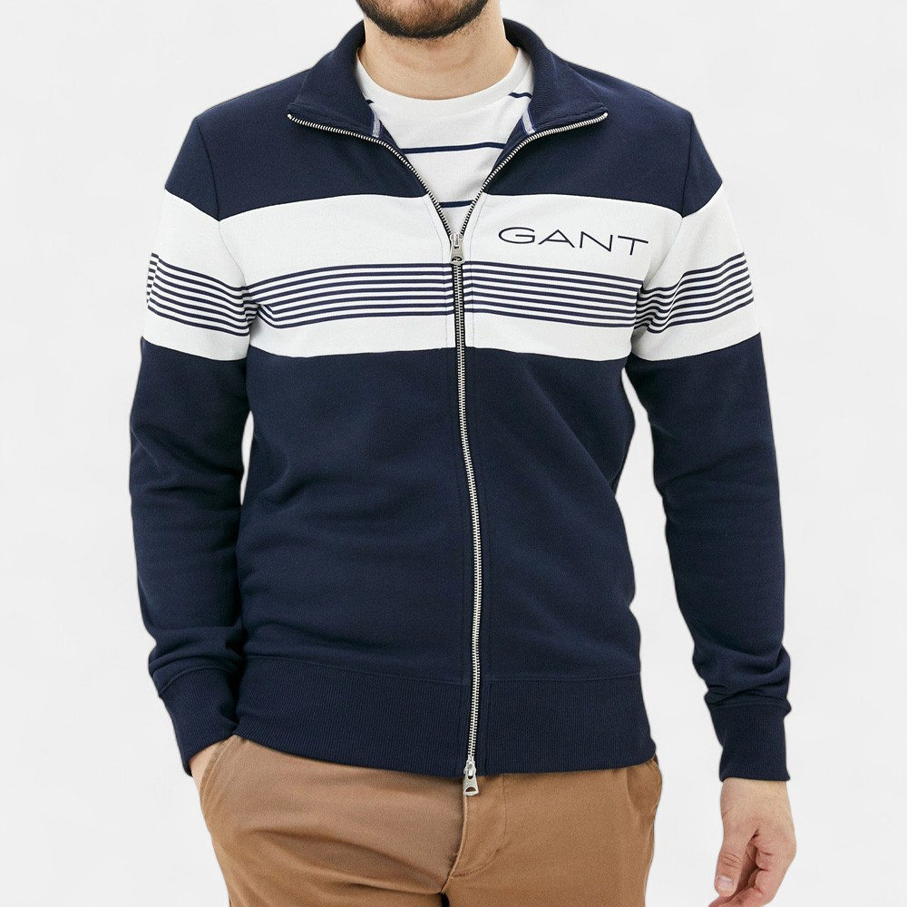 Pánská mikina na zip Gant Stripe Zip Through 56459