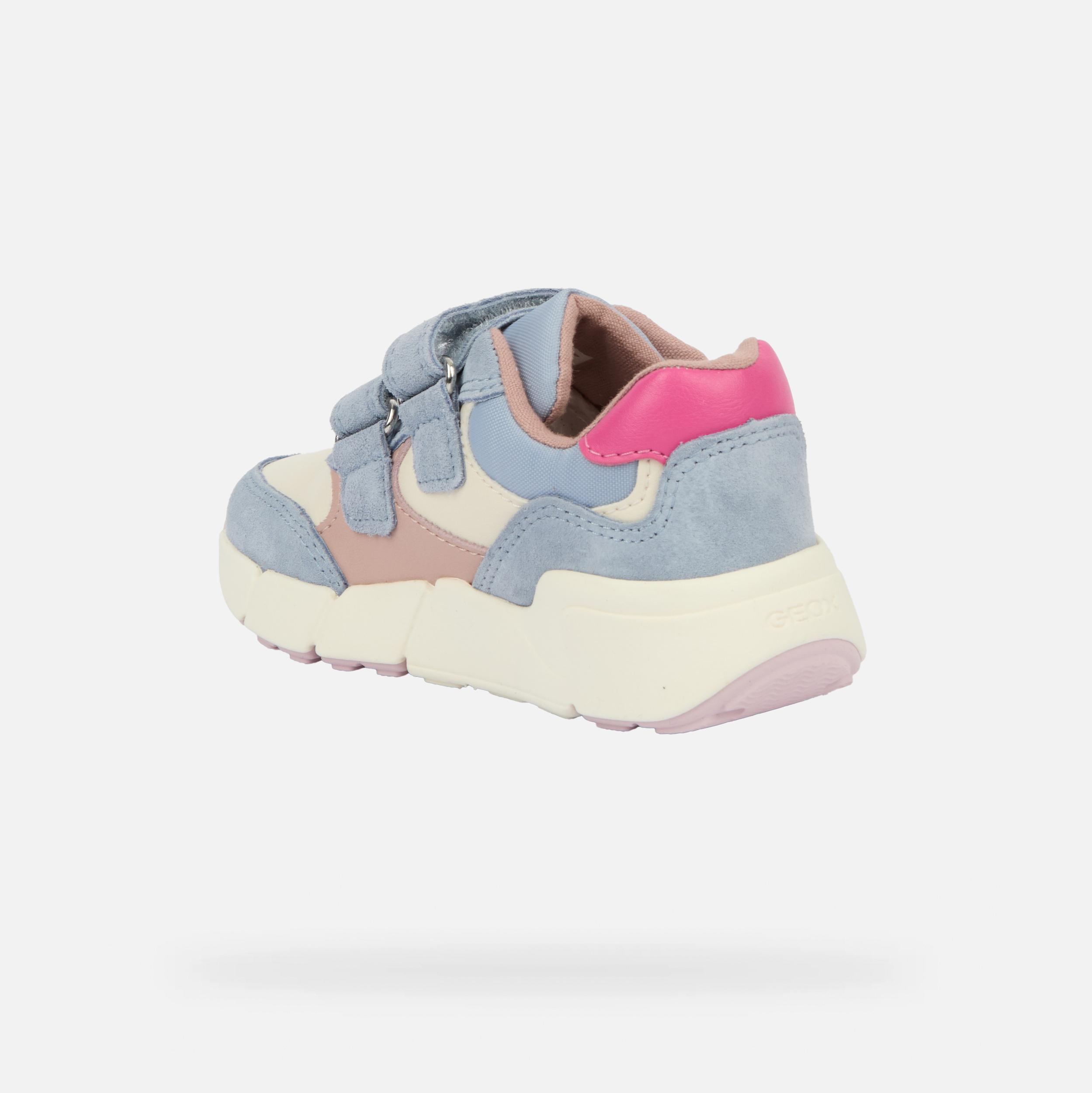 Light Blue Girls Sneakers Geox Flexyper Mini - Girls