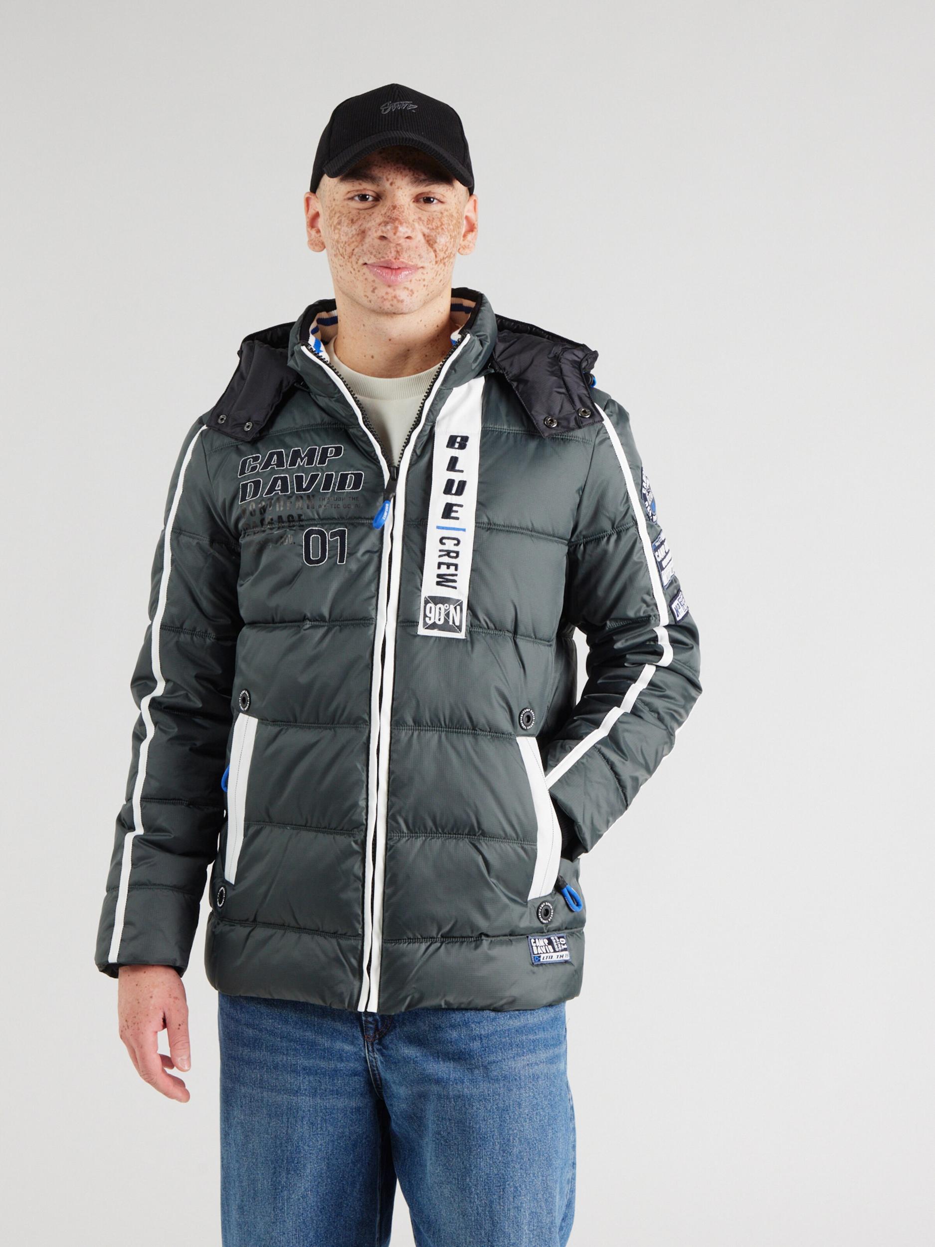 CAMP DAVID Zimná bunda jedľová / biela