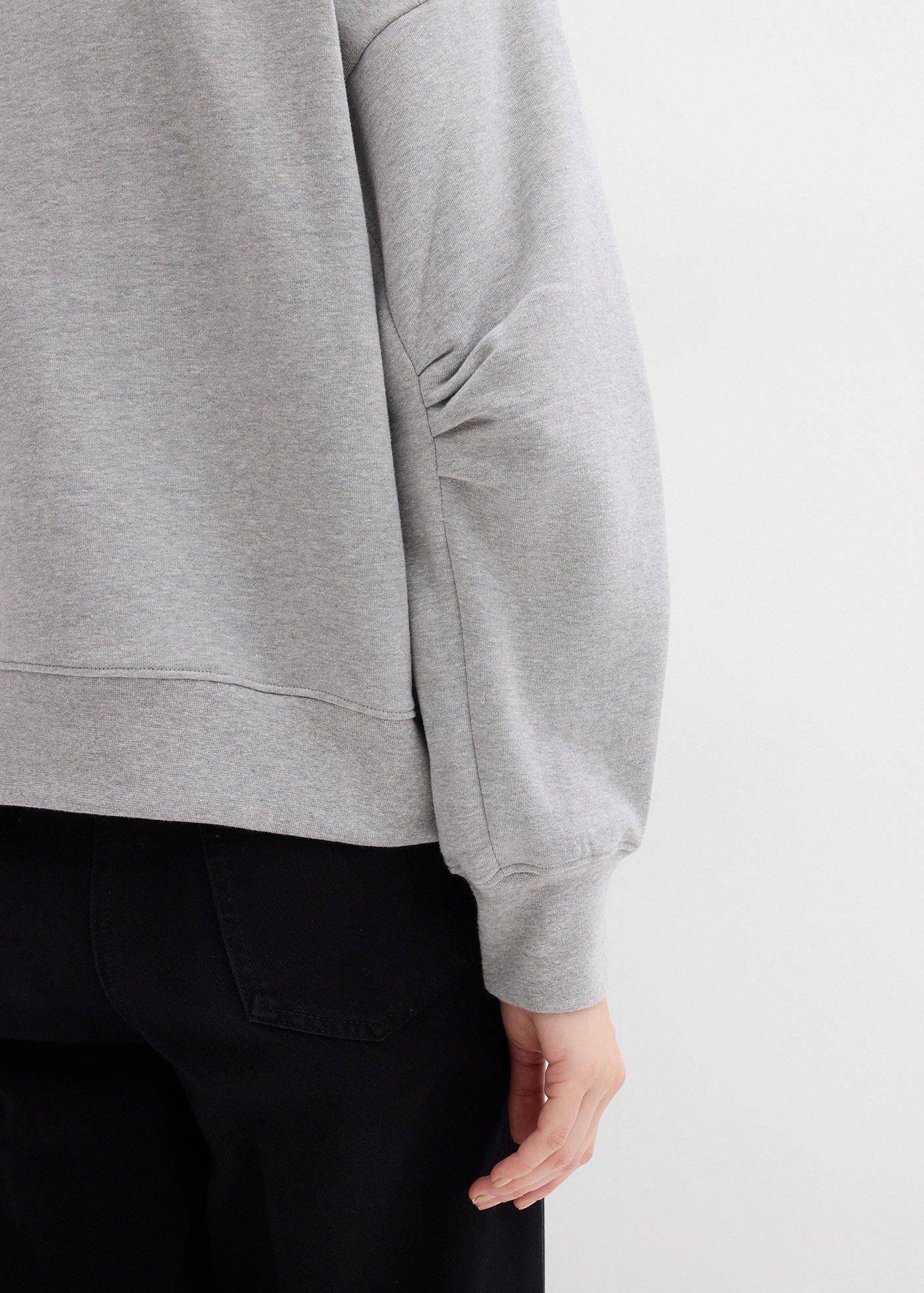 bonprix Mikina so širokým golierom z bio bavlny, farba šedá