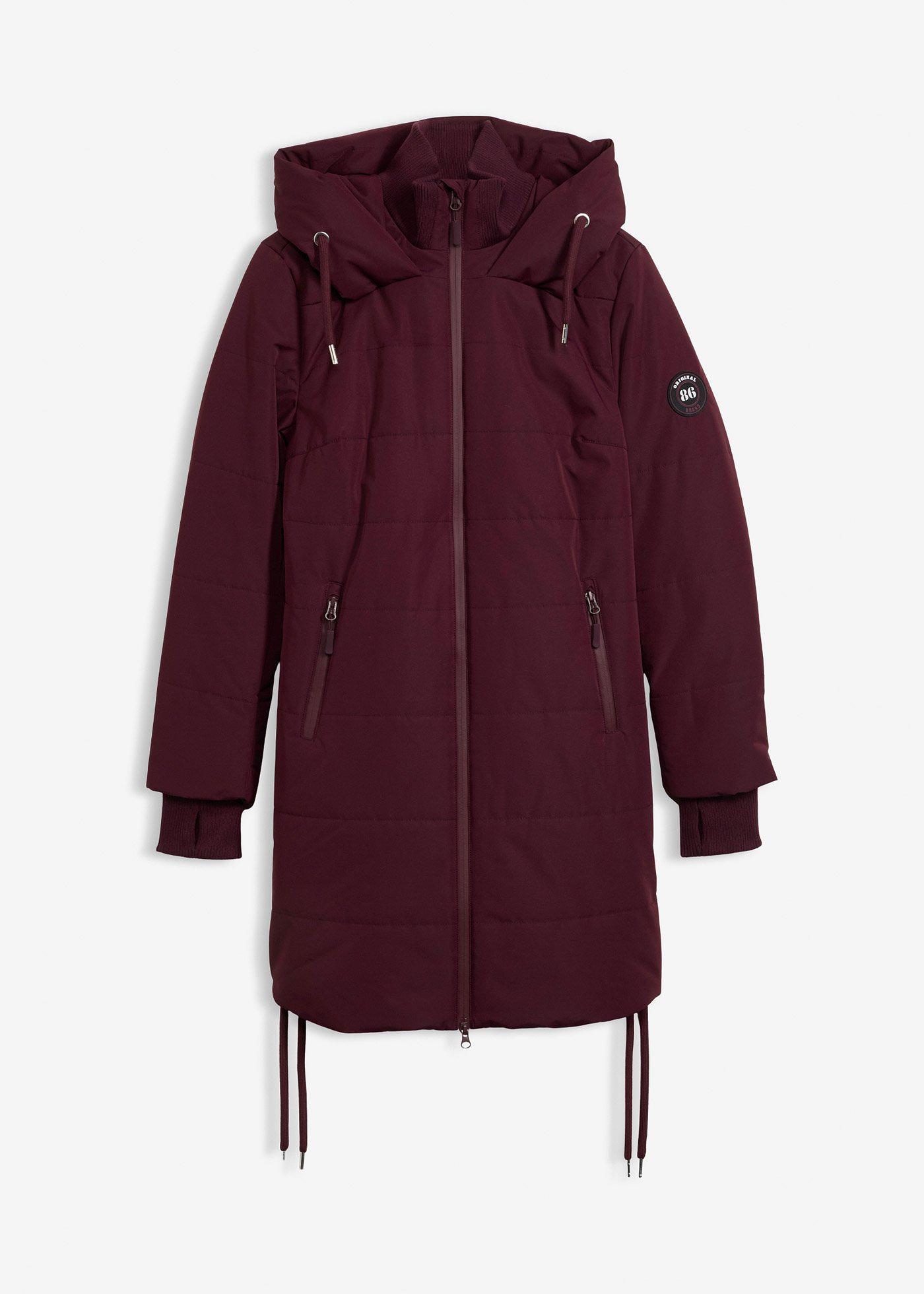 bonprix Prešívaný outdoorový kabát, odpudzujúci vodu, farba červená