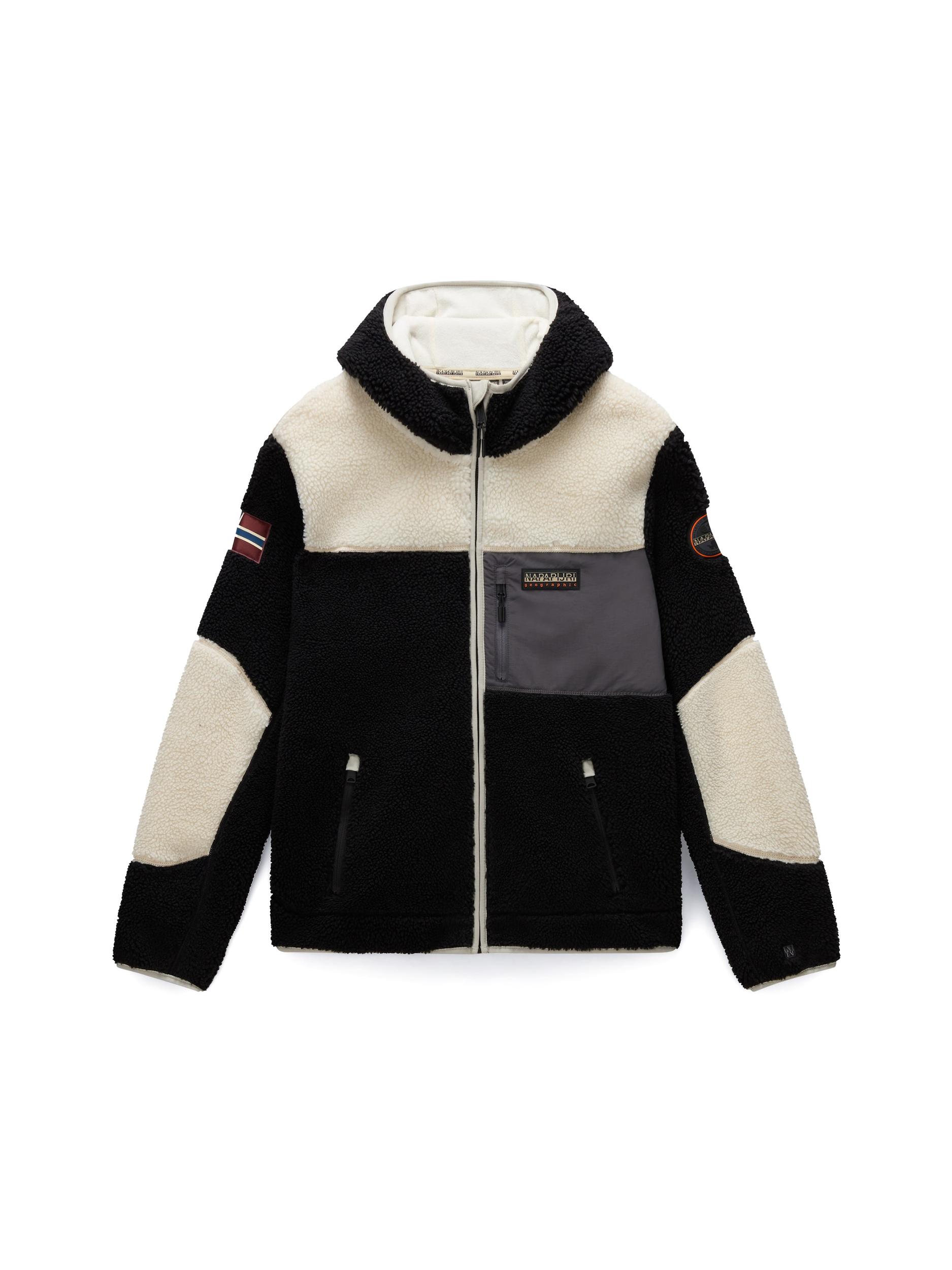 NAPAPIJRI Flisová bunda 'Yupik 3' svetlobéžová / sivá / tmavočervená / čierna