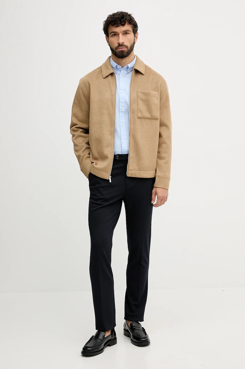 Košeľa Tommy Hilfiger modrá farba, slim, s golierom button-down, MW0MW40458