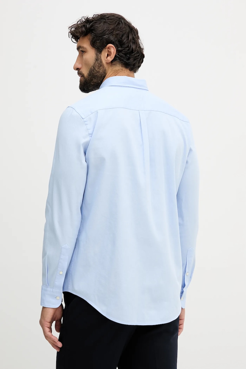 Košeľa Tommy Hilfiger modrá farba, slim, s golierom button-down, MW0MW40458