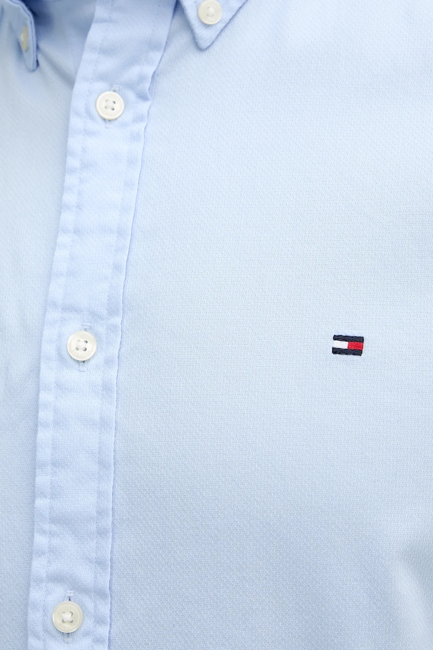 Košeľa Tommy Hilfiger modrá farba, slim, s golierom button-down, MW0MW40458