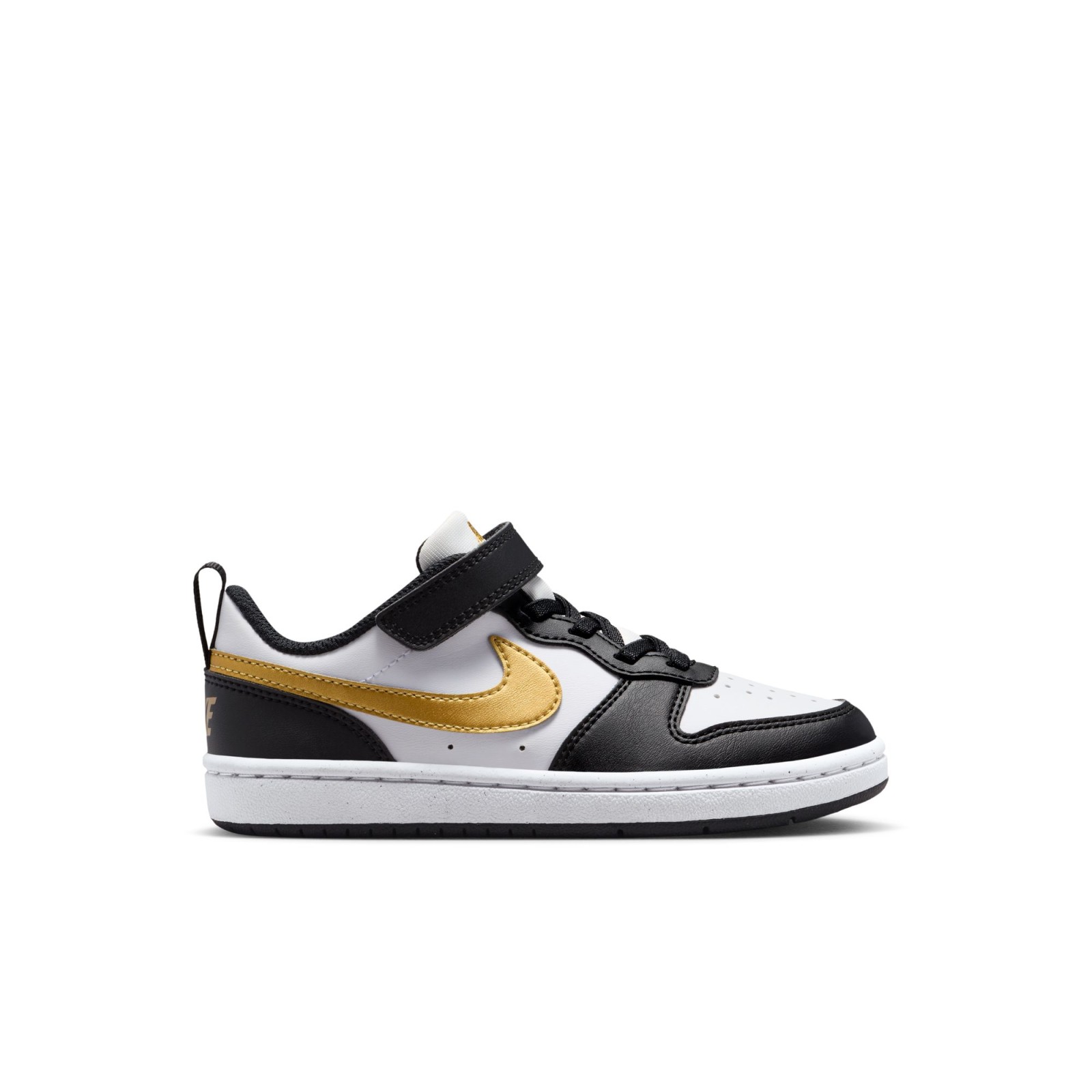 Nike Court Borough Low Recraft Little Kids Shoes BLACK/METALLIC GOLD-BLACK-WHIT 008