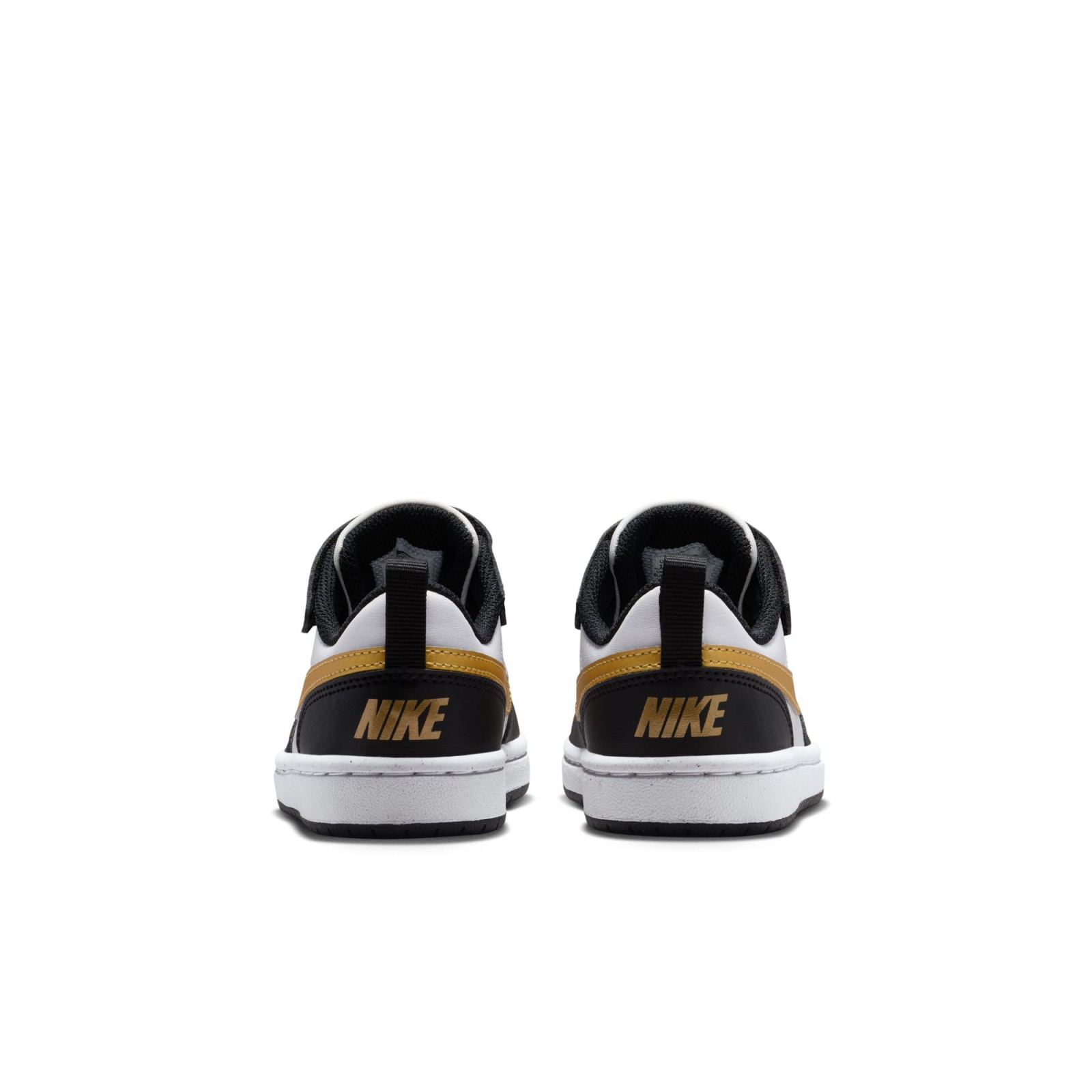 Nike Court Borough Low Recraft Little Kids Shoes BLACK/METALLIC GOLD-BLACK-WHIT 008