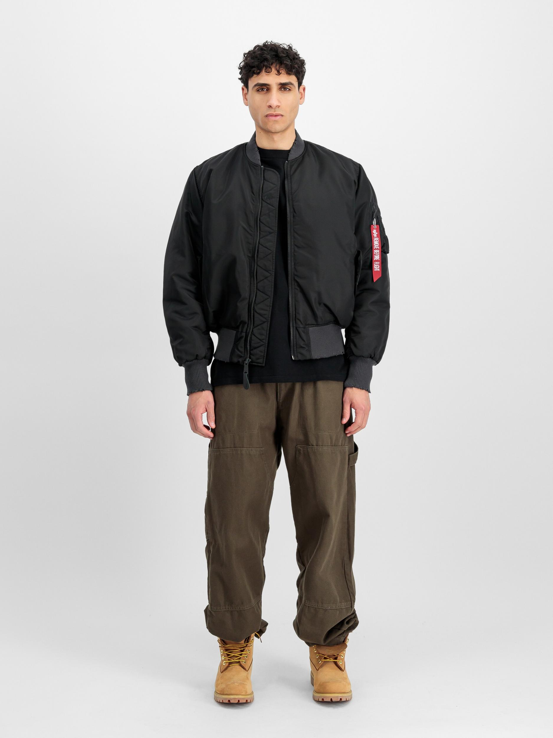 ALPHA INDUSTRIES Prechodná bunda 'MA-1 Distressed' červená / čierna / biela