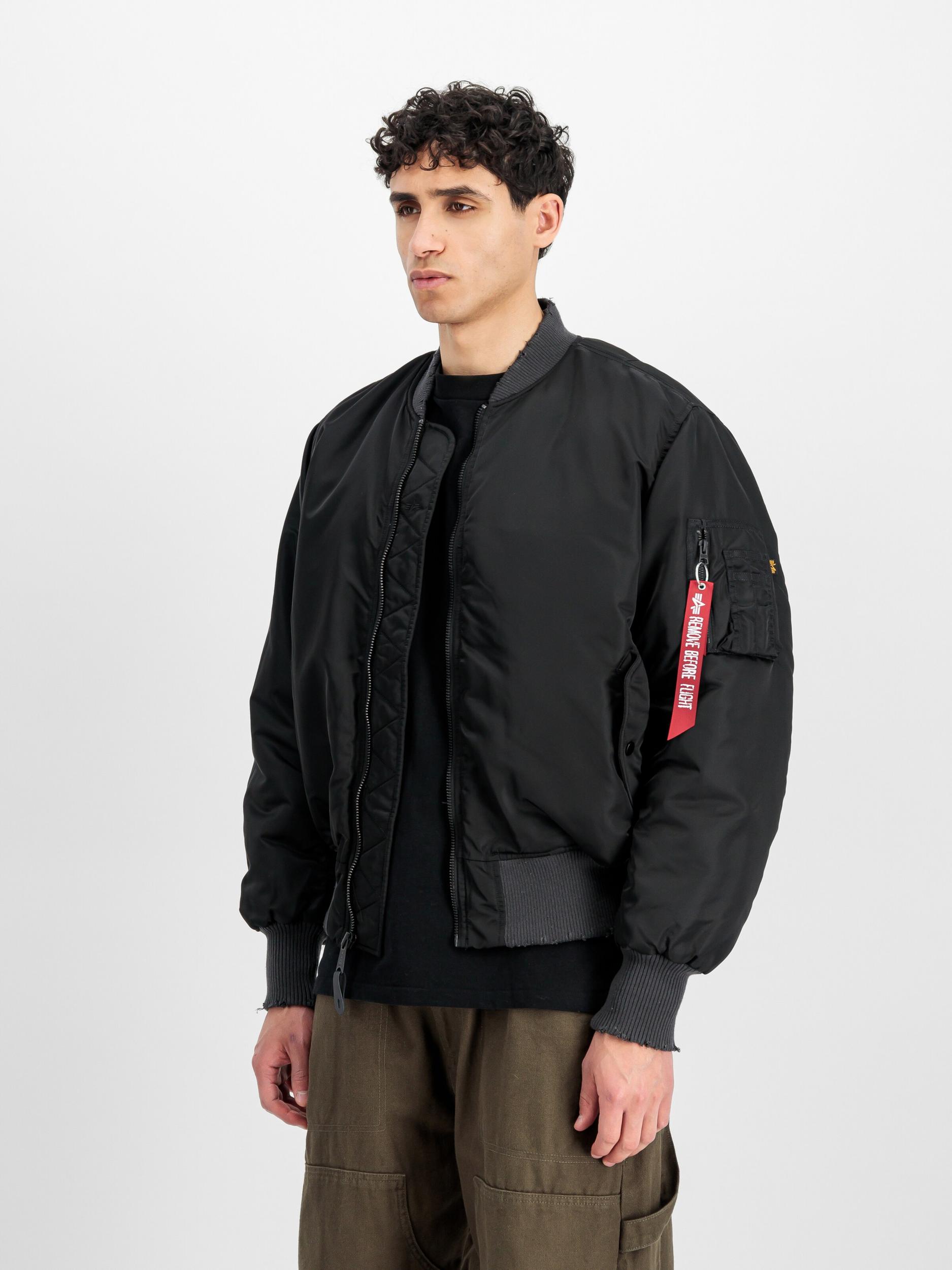 ALPHA INDUSTRIES Prechodná bunda 'MA-1 Distressed' červená / čierna / biela