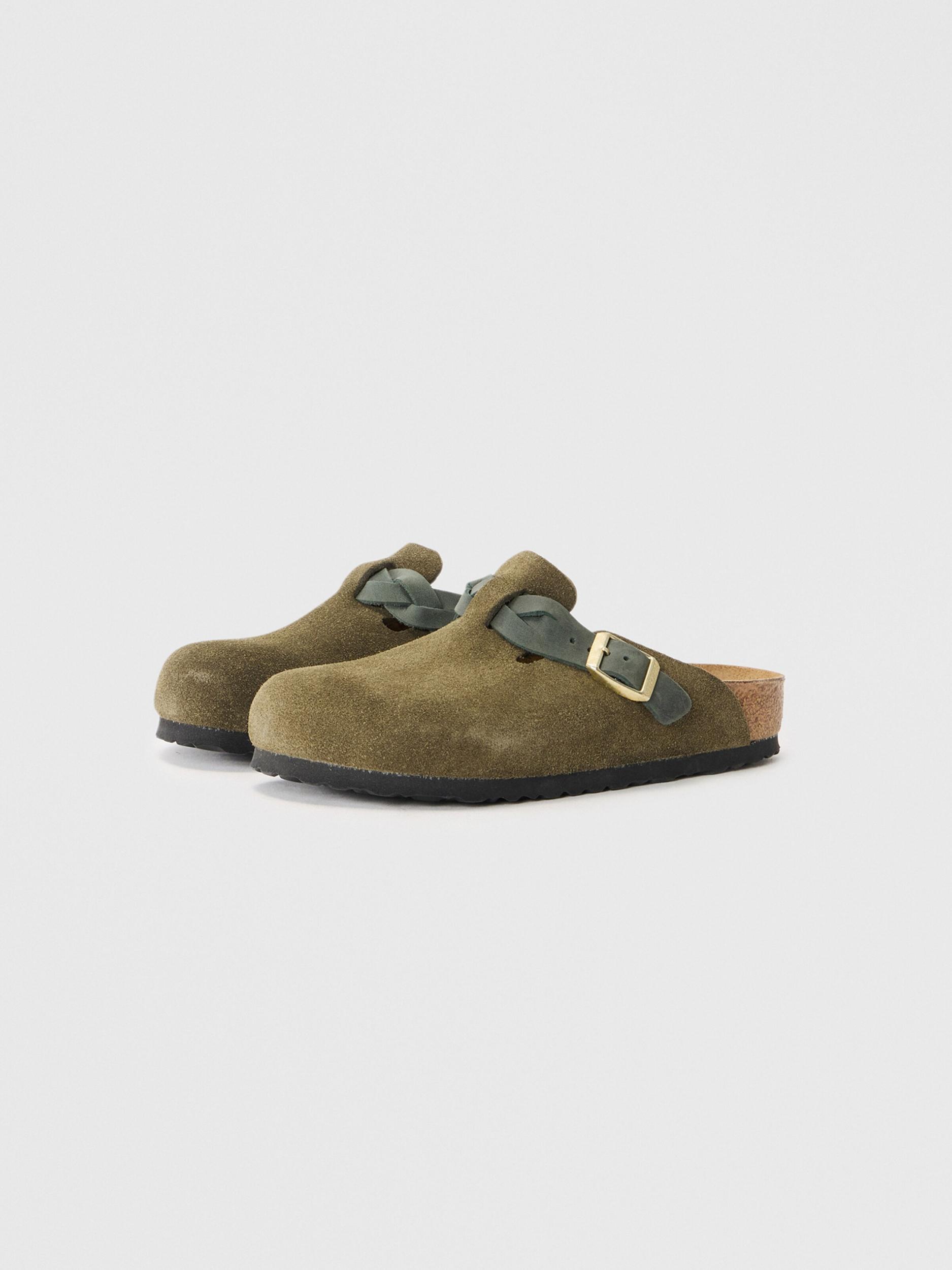 BIRKENSTOCK Šľapky 'Boston LEOI/LEVE' olivová / jedľová