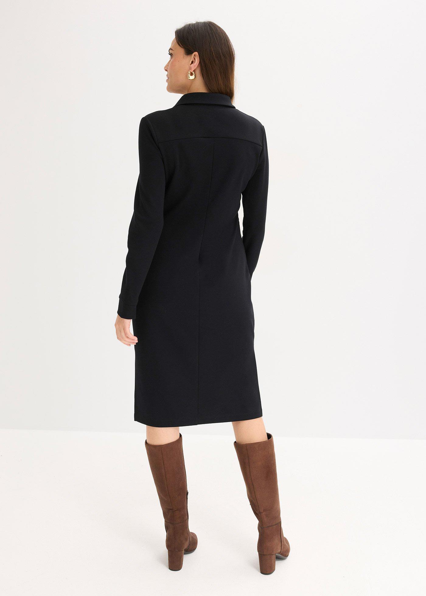 bonprix Košeľové šaty z Punto di Roma, farba čierna