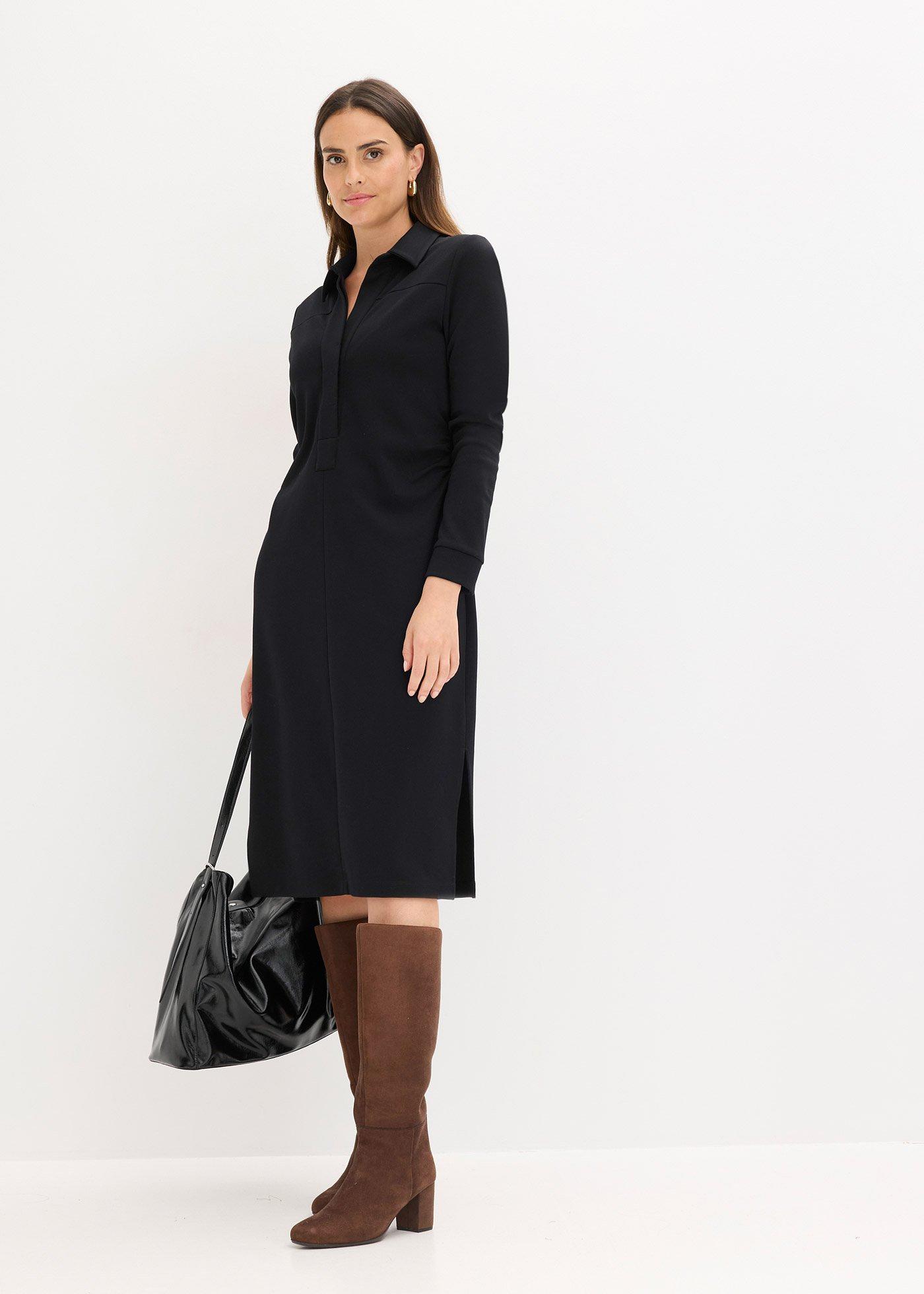 bonprix Košeľové šaty z Punto di Roma, farba čierna