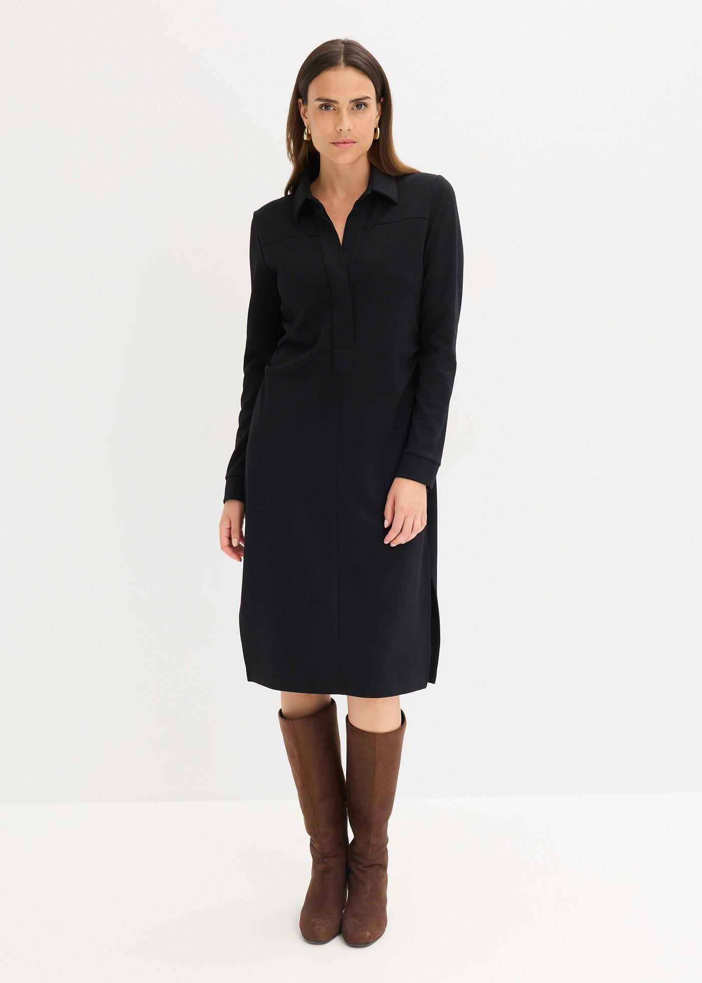 bonprix Košeľové šaty z Punto di Roma, farba čierna