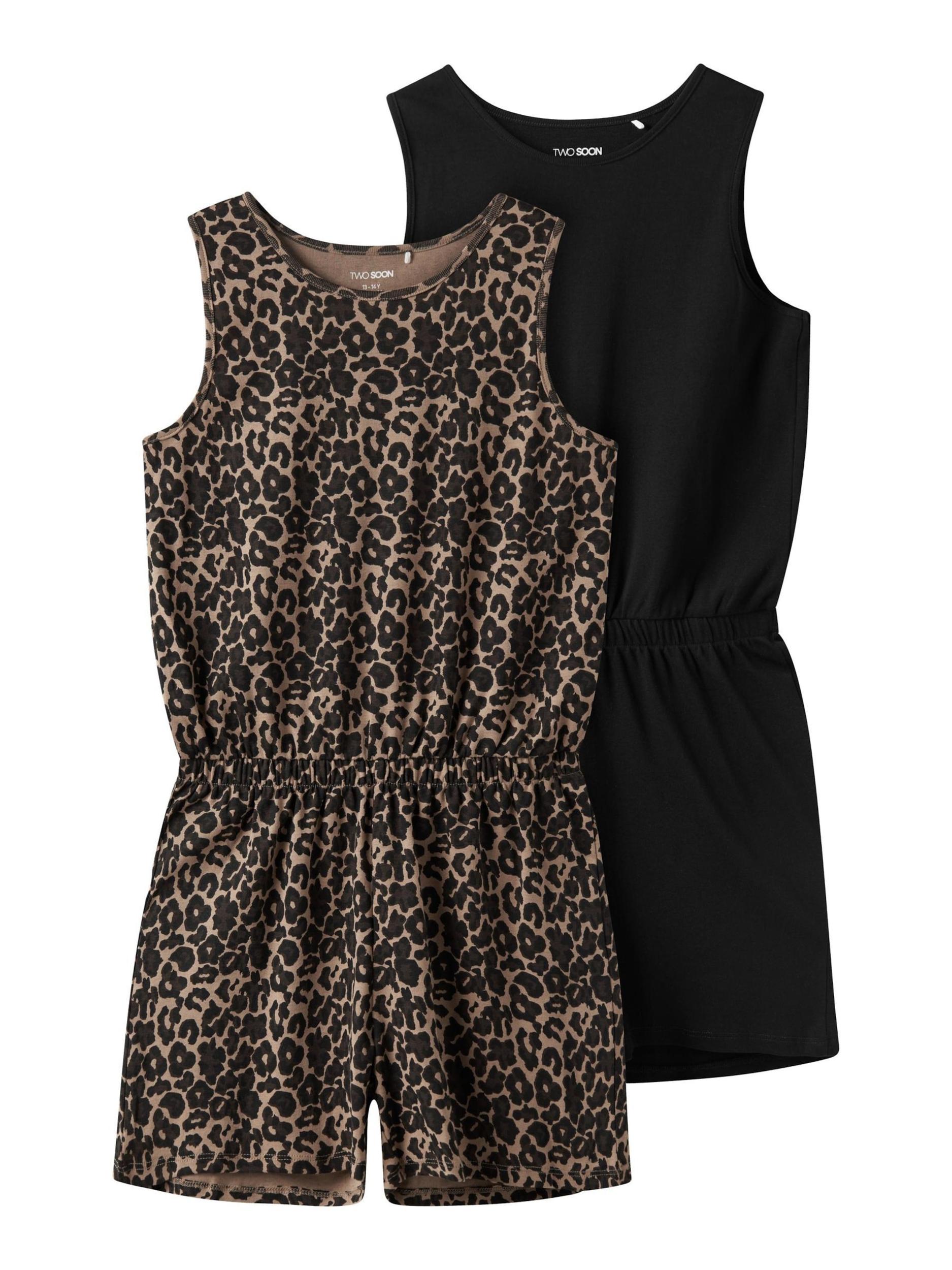 TWO SOON Overal hnedá / svetlohnedá / čierna