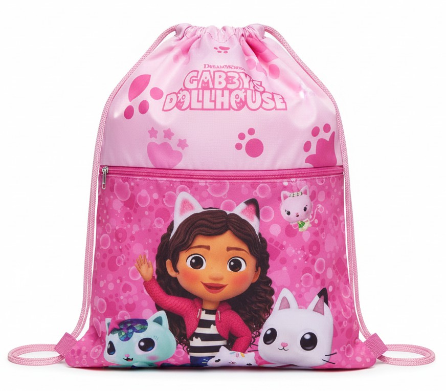 DIFUZED Dievčenské vrecko na prezuvky Gábinin kúzelný domček