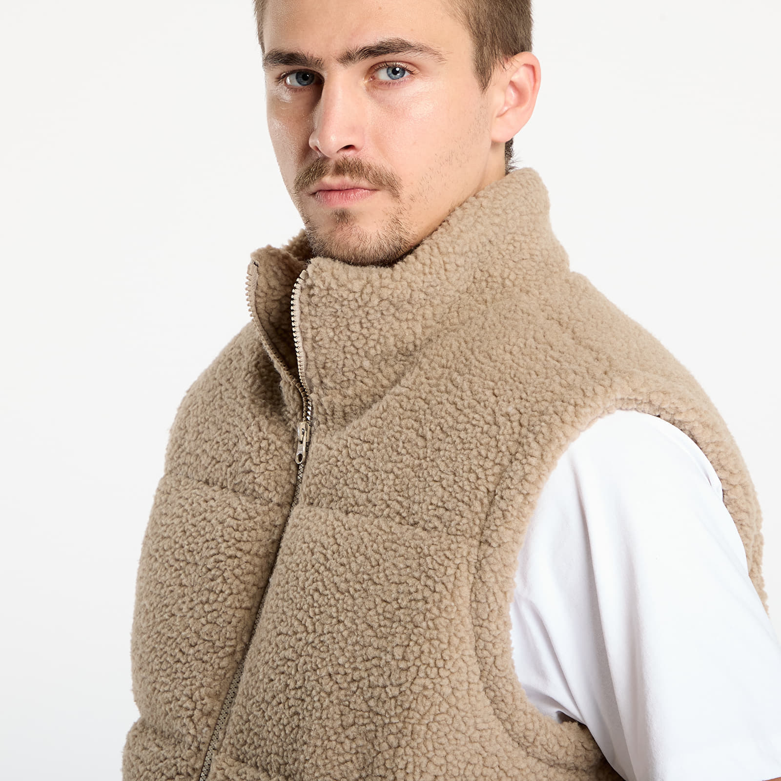 Vesta Urban Classics Basic Teddy Puffer Vest Dark Taupe XL