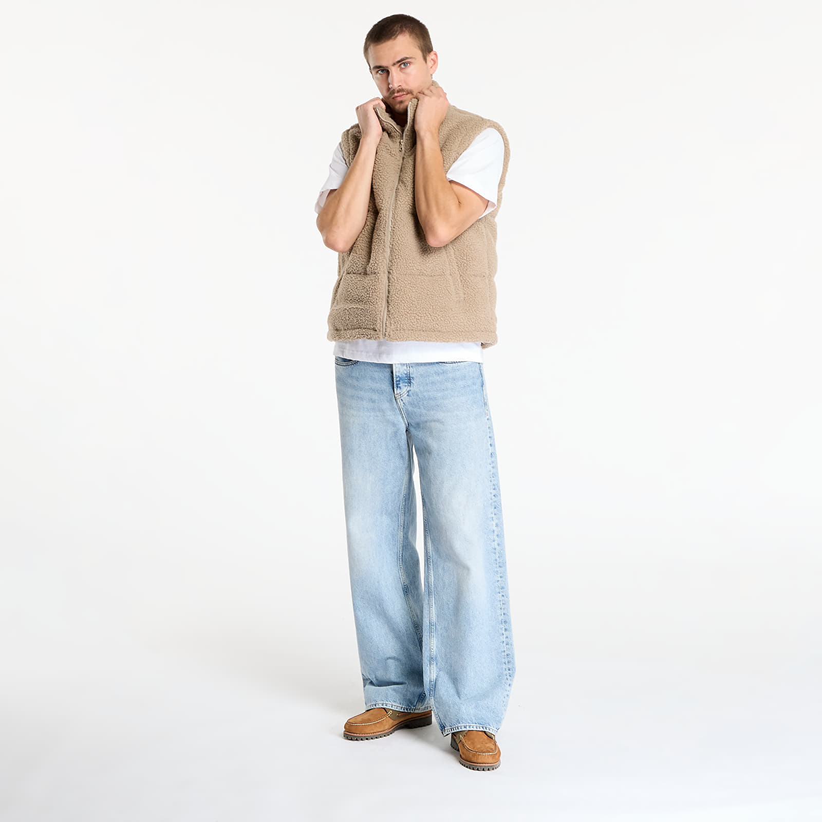 Vesta Urban Classics Basic Teddy Puffer Vest Dark Taupe XL