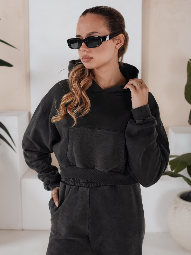 BASIC Tmavosivá bavlnená tepláková súprava RINZAL AY1014