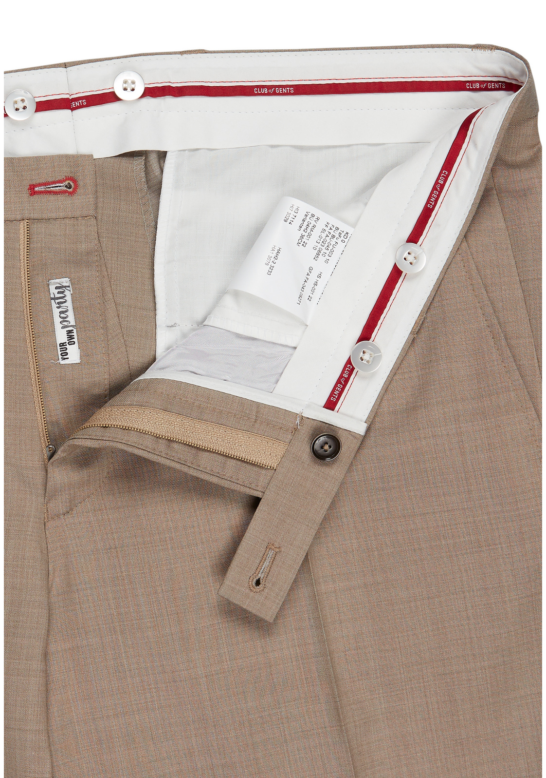 Pánske béžové vlnené oblekové nohavice CLUB OF GENTS slim fit