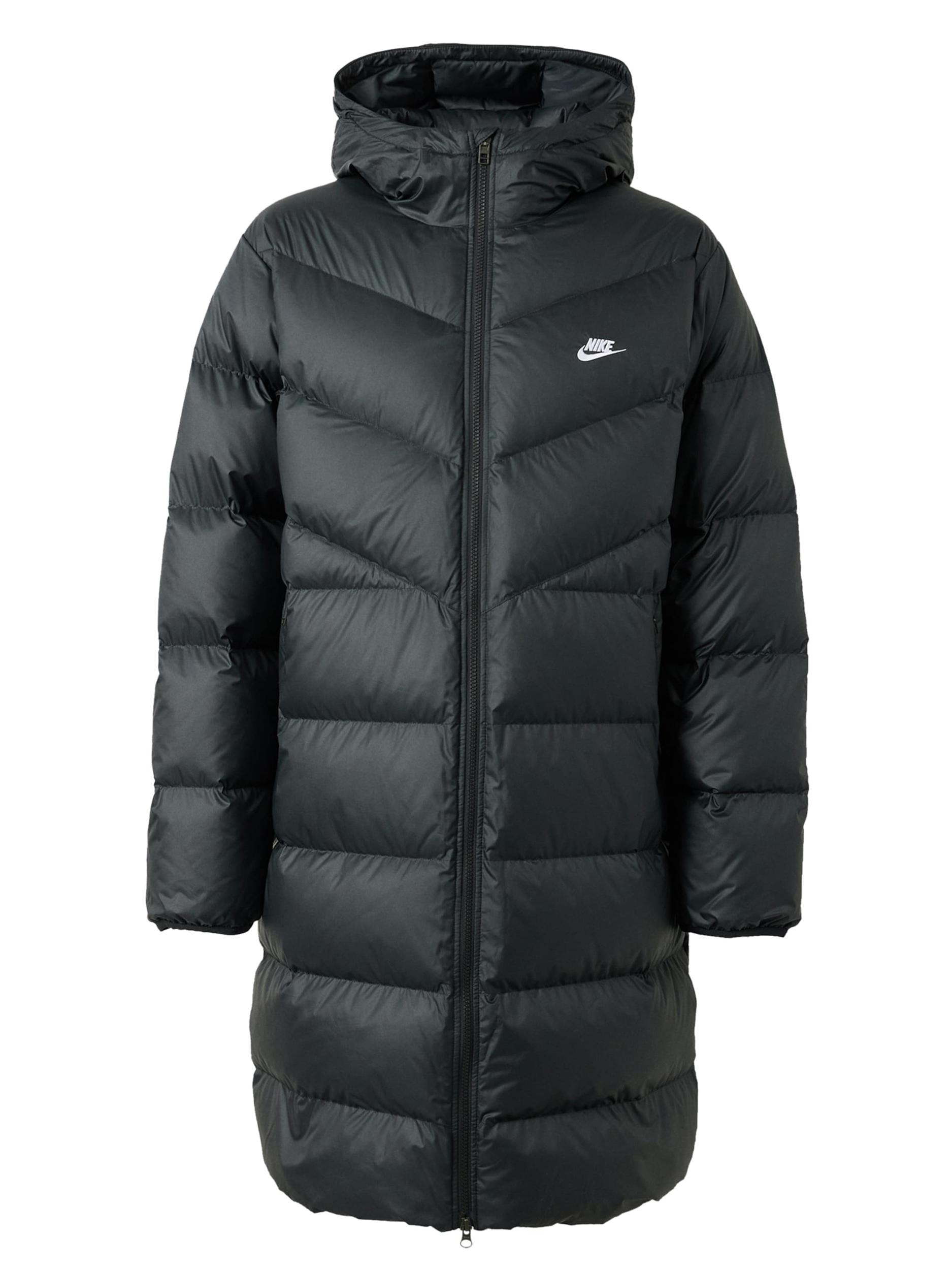 Nike Sportswear Zimný kabát 'WINDRUNNER STMNT' čierna / biela