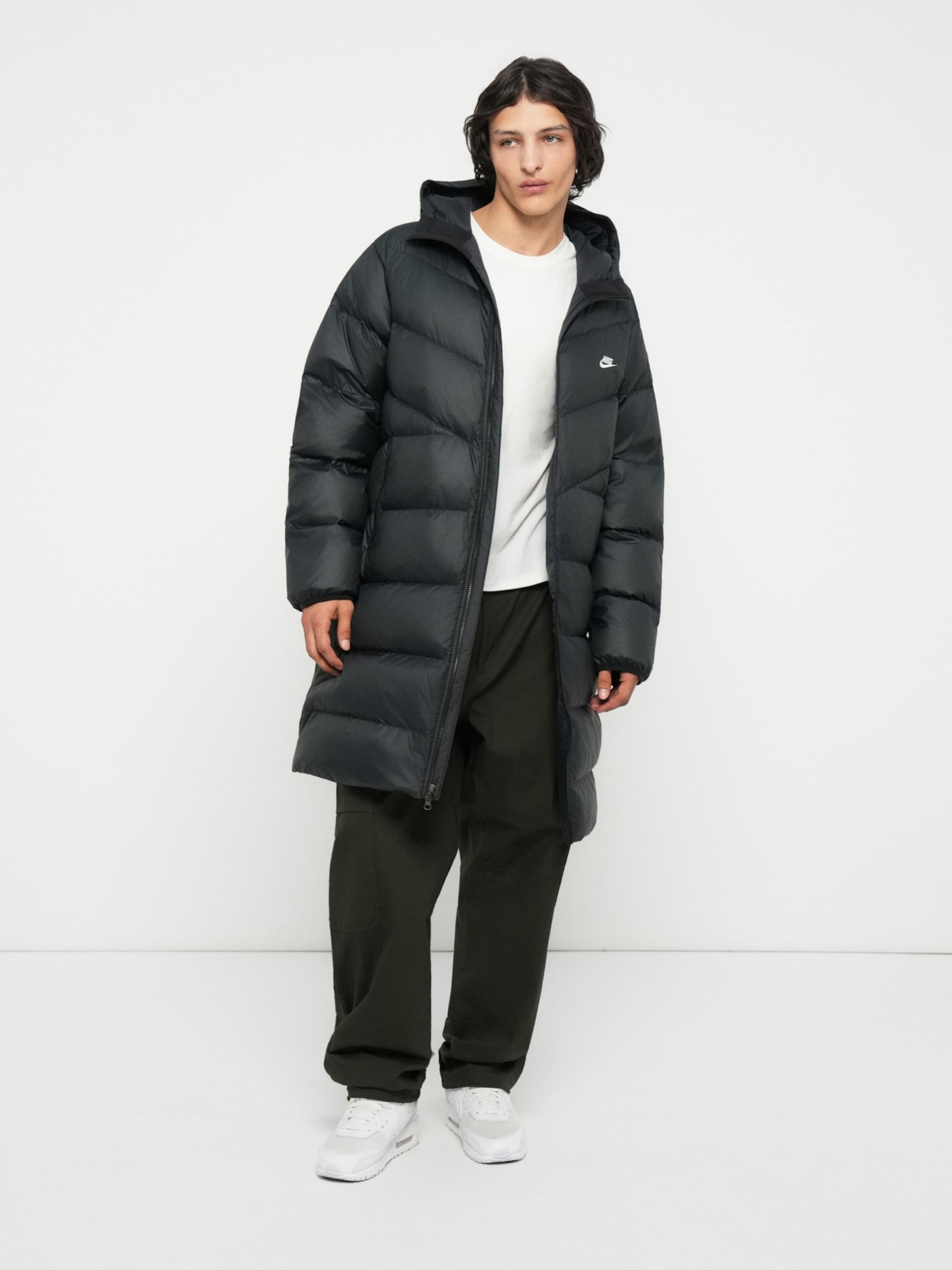 Nike Sportswear Zimný kabát 'WINDRUNNER STMNT' čierna / biela