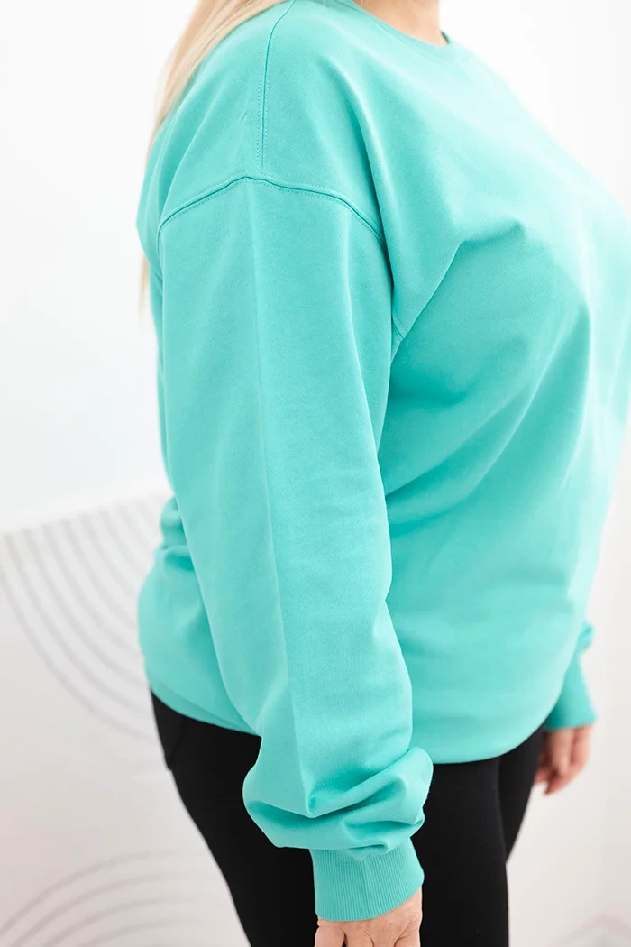 Kesi Dámska mikina s kruhovým dizajnom Plus Size bavlnená basic s okrúhlym výstrihom