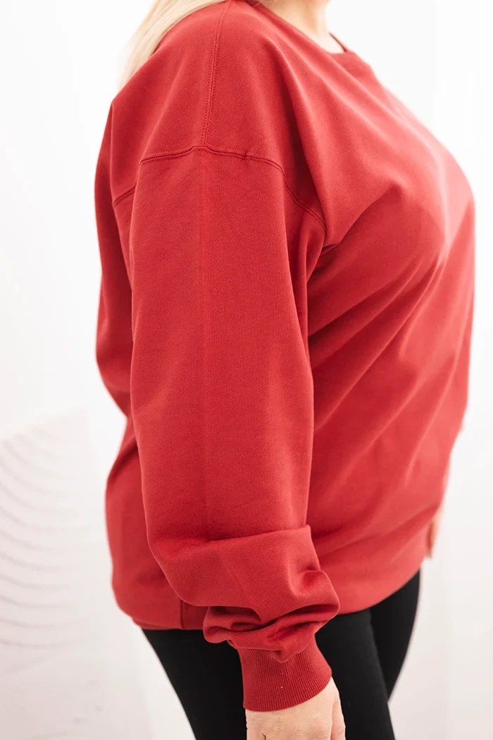 Kesi Dámska mikina s kruhovým dizajnom Plus Size bavlnená basic s okrúhlym výstrihom