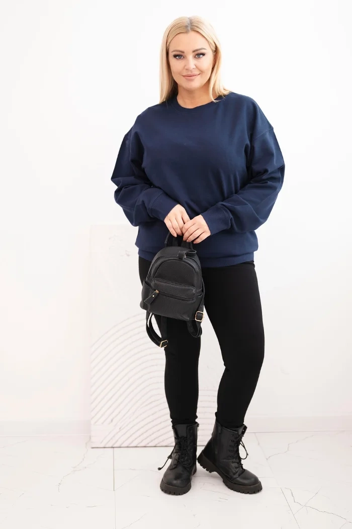 Kesi Dámska mikina s kruhovým dizajnom Plus Size bavlnená basic s okrúhlym výstrihom