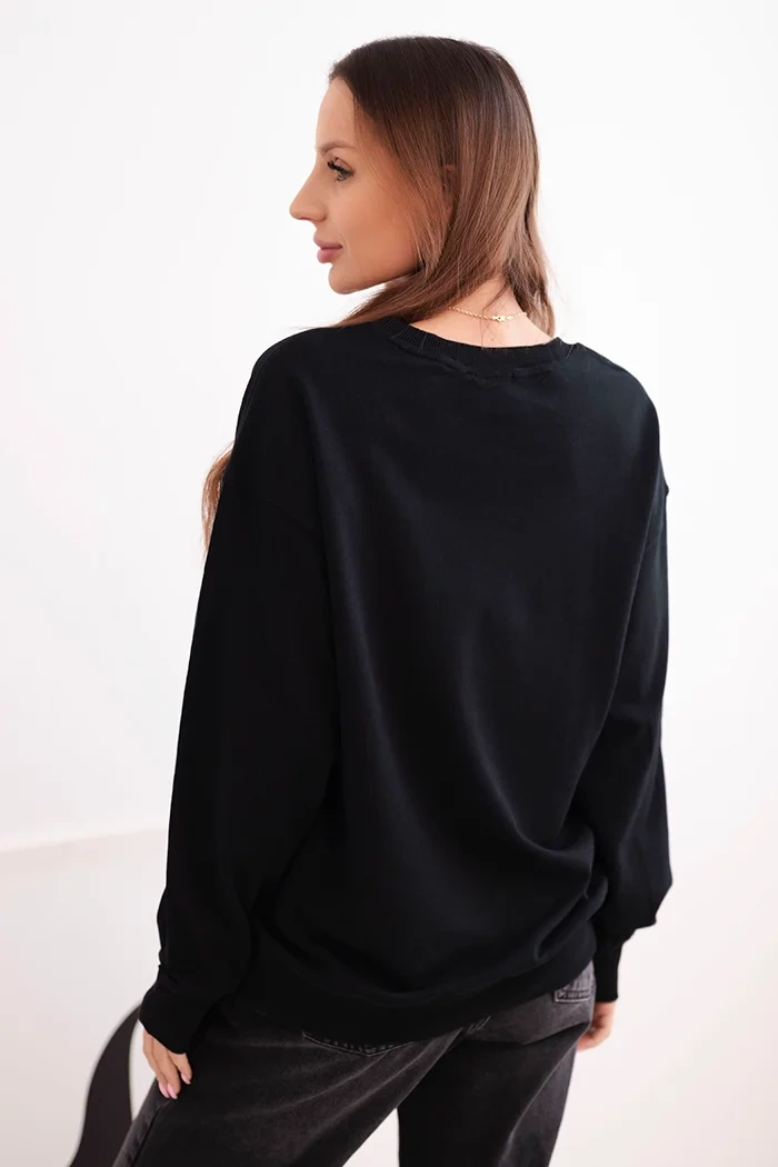 Kesi Dámska mikina z pružného bavlneného materiálu basic s okrúhlym výstrihom