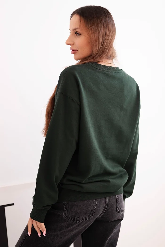 Kesi Dámska mikina z pružného bavlneného materiálu basic s okrúhlym výstrihom