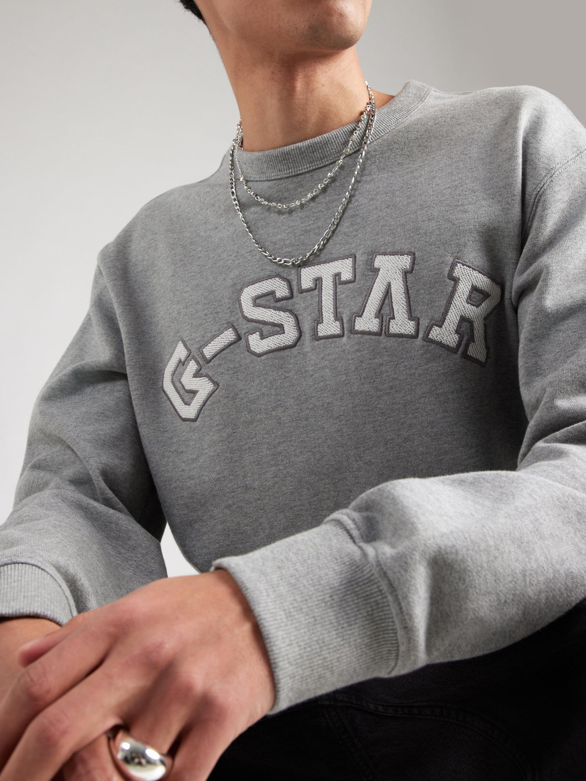 G-STAR Mikina sivá / tmavosivá / biela