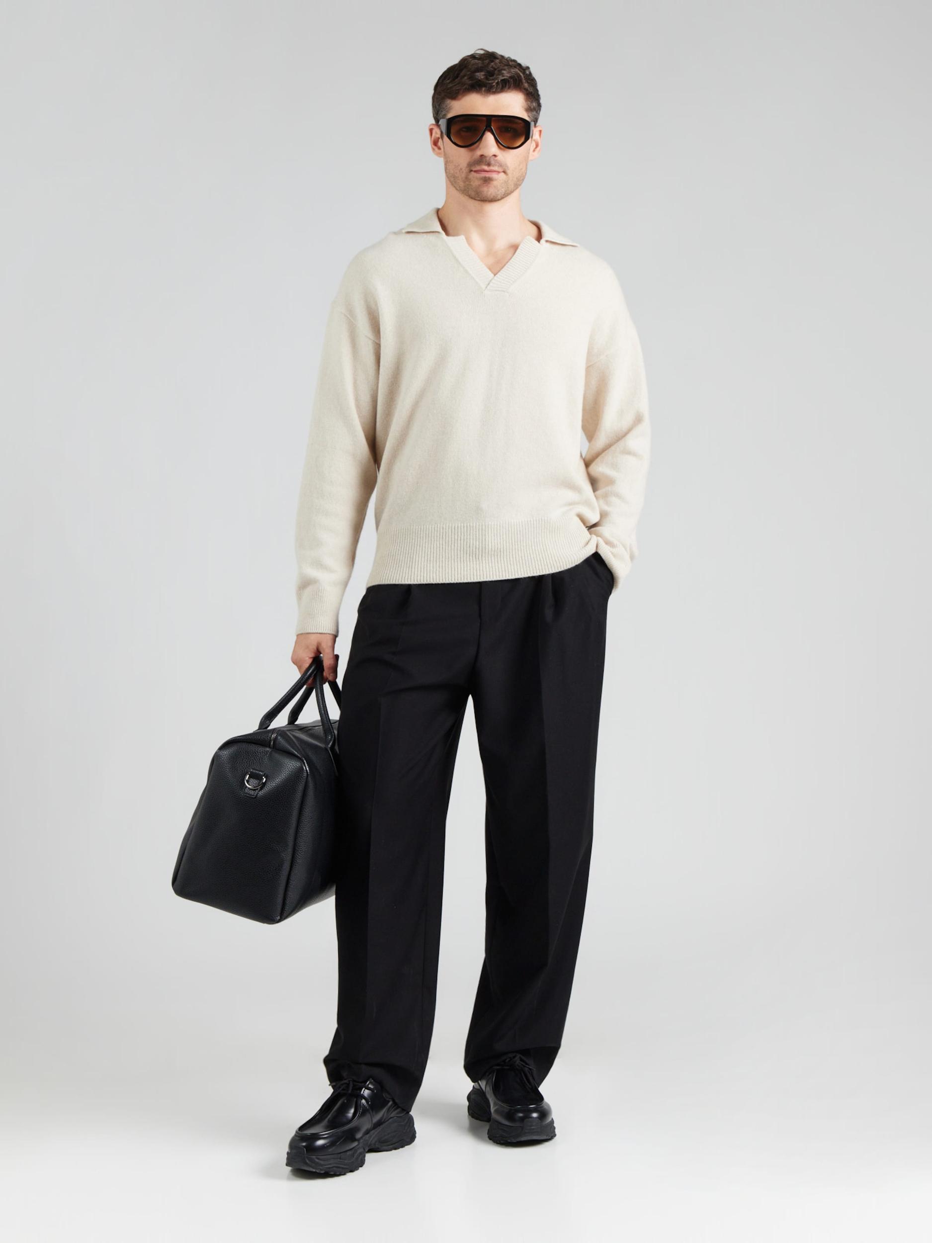 BOSS Sveter 'Ucari' prírodná biela