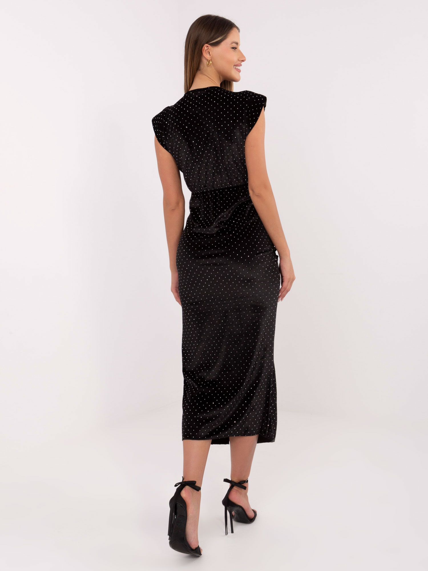 ITALY MODA Elegantné dámske šaty Auron čierne