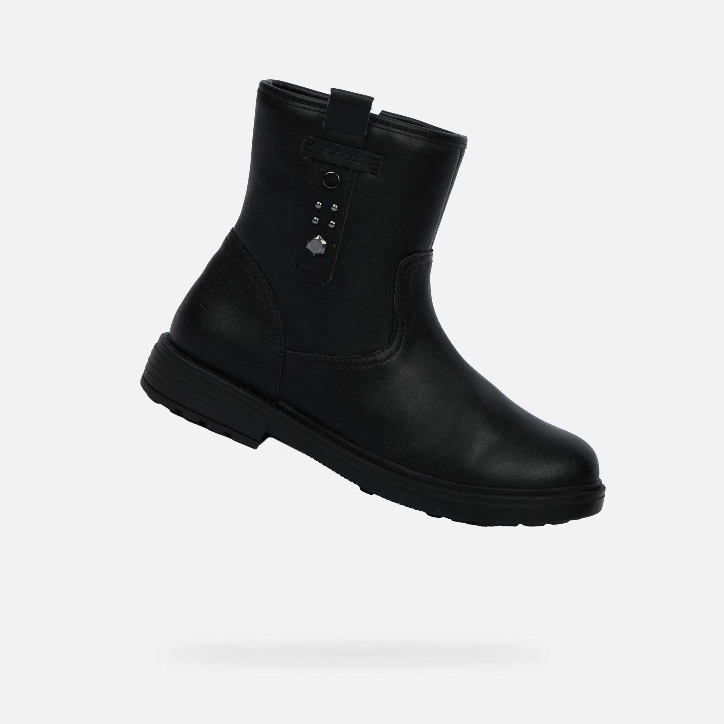 Čierne dievčenské členkové topánky Geox Eclair Girl