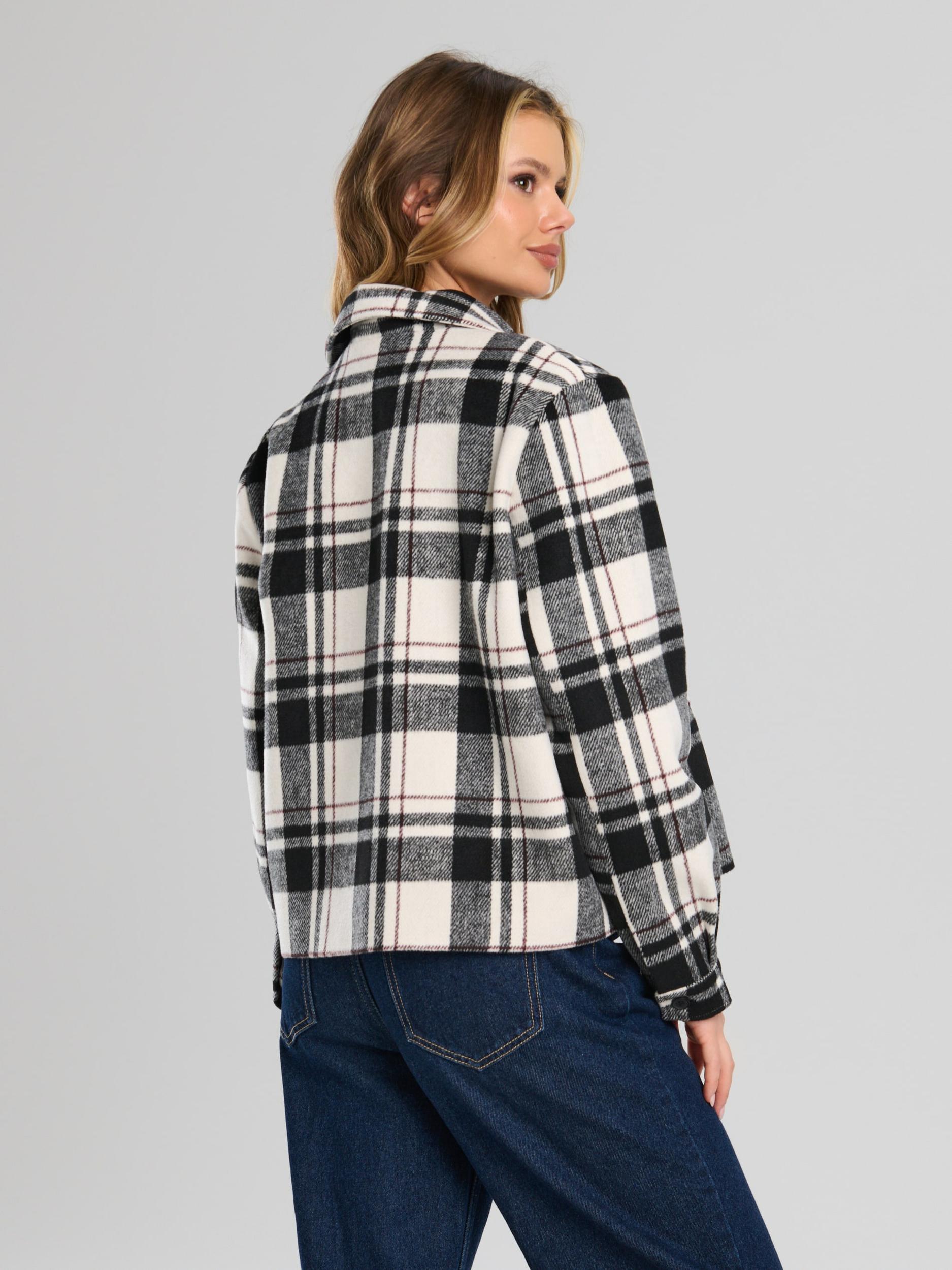 Sinsay - Károvaná bunda typu shacket - čierna