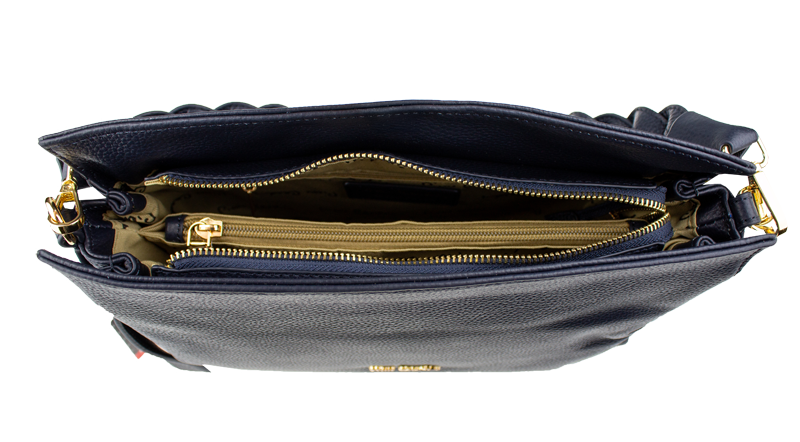 Modrá kožená talianska crossbody kabelka Pierre Cardin 1921 Navy NovaKabelka.sk