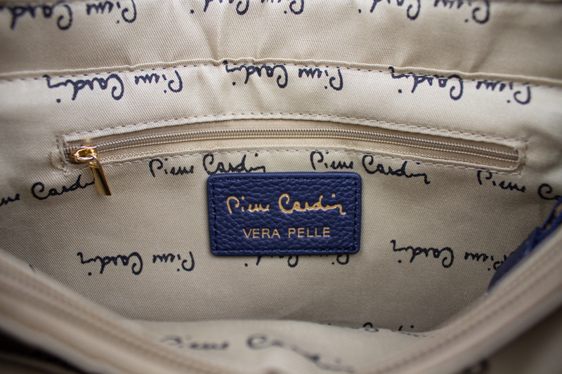 Modrá kožená talianska crossbody kabelka Pierre Cardin 1921 Navy NovaKabelka.sk