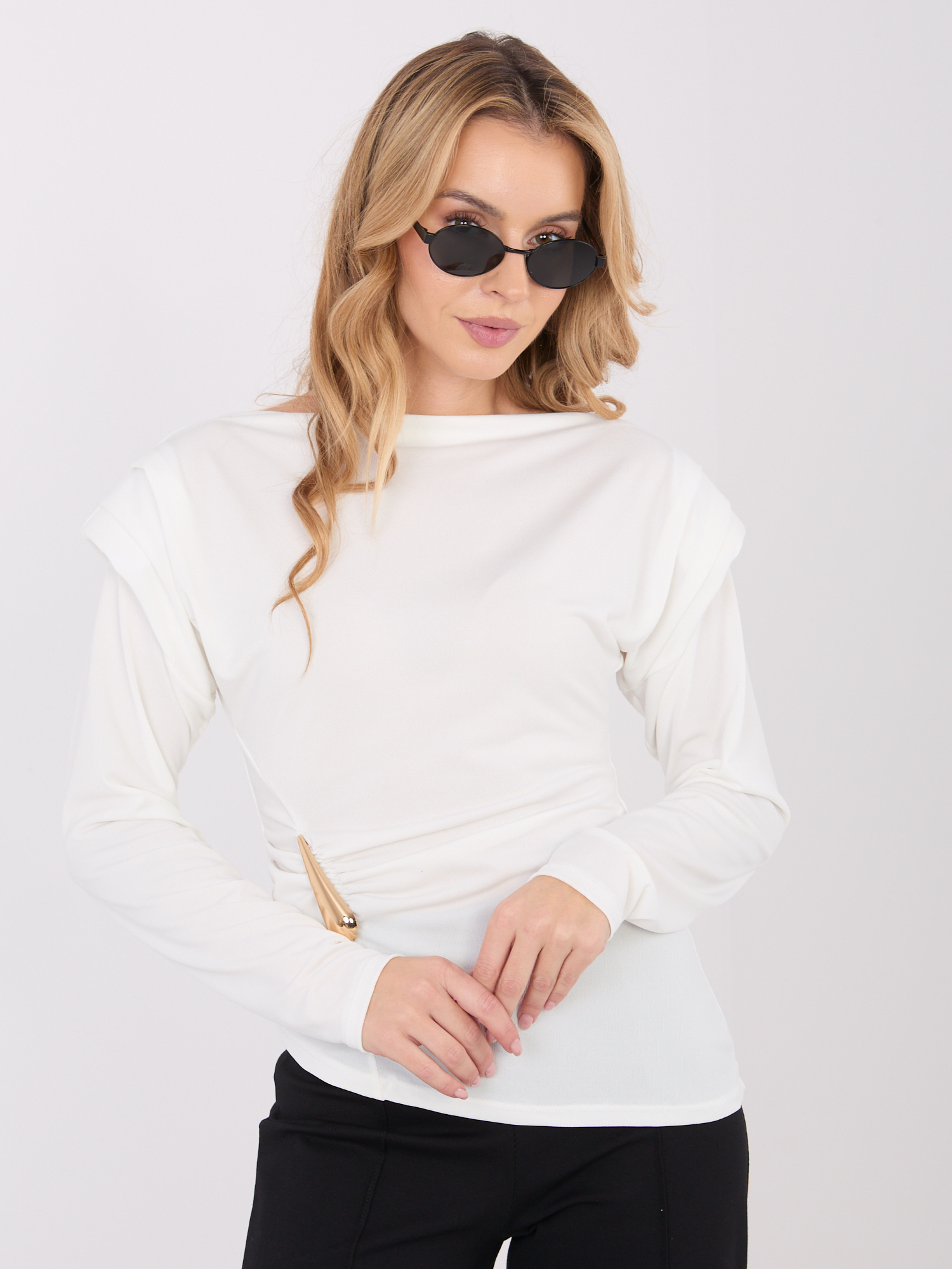 ITALY MODA Dámsky elegantný top Laura biely