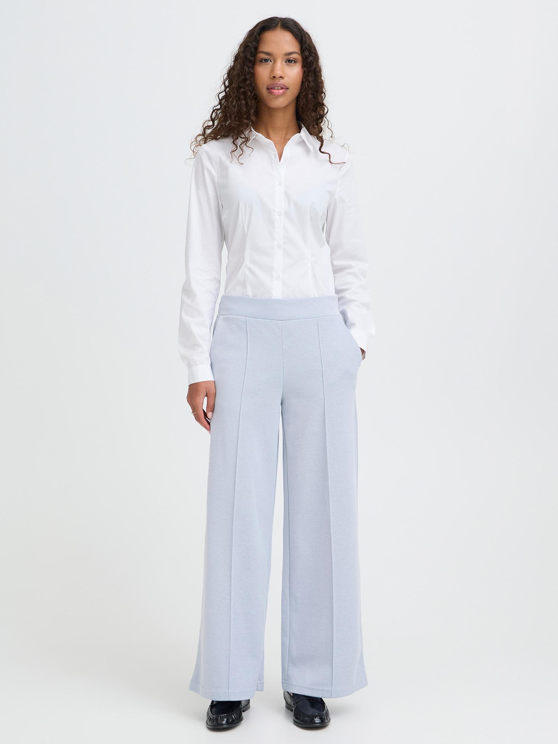 ICHI Nohavice 'IHKATE' pastelovo modrá