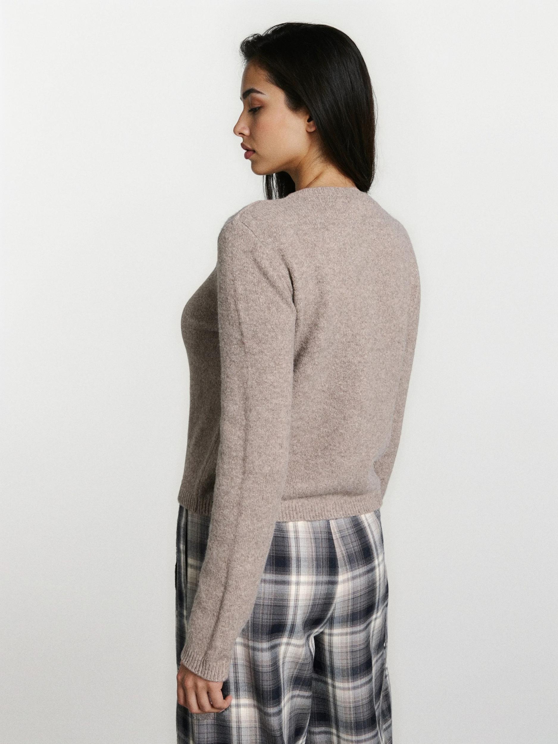 Sinsay - Hladký kardigán - kávová