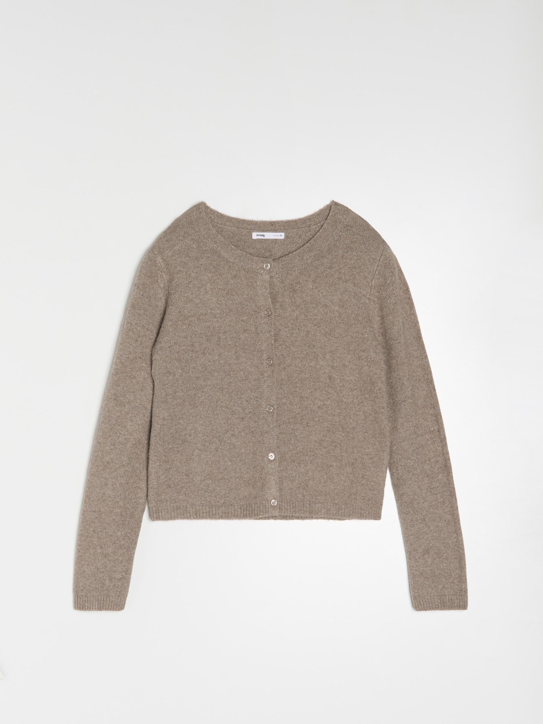 Sinsay - Hladký kardigán - kávová