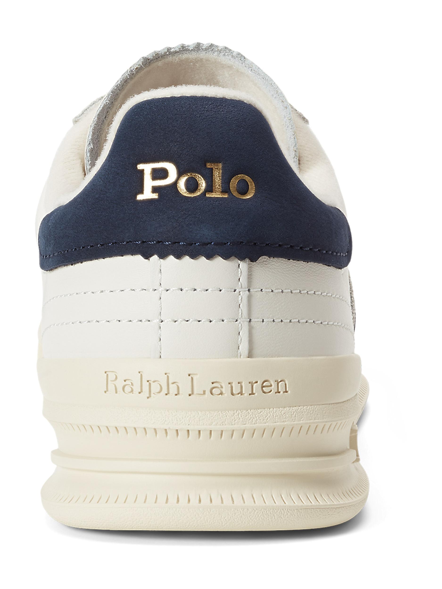 Polo Ralph Lauren Nízke tenisky 'HTR AERA' námornícka modrá / zlatá / šedobiela