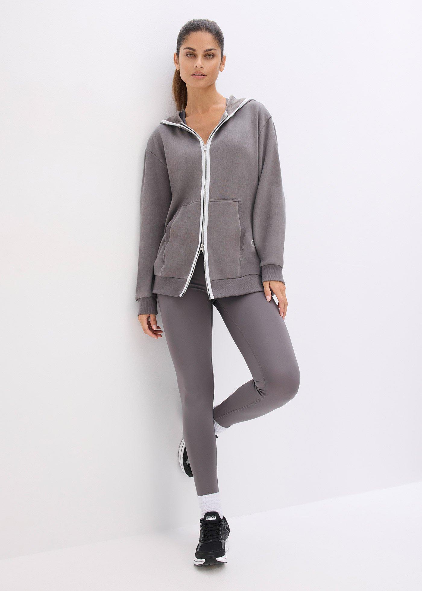 bonprix Funkčná mikinová bunda, termo, rýchlo schnúca, farba šedá