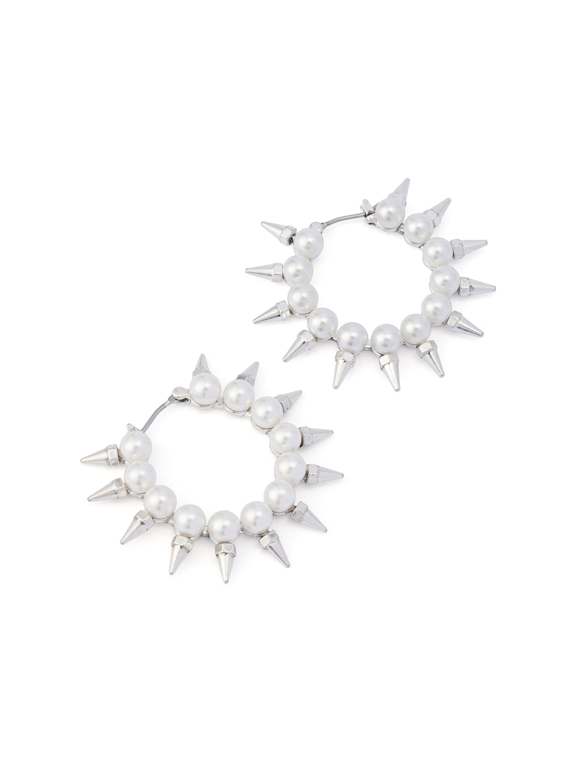 AllSaints Náušnice strieborná / perlovo biela