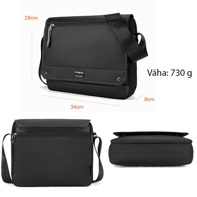 Arctic Hunter crossbody taška cez rameno Abdón Čierny 9L