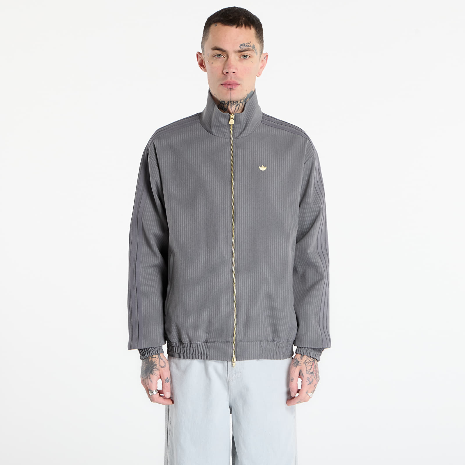 adidas Originals Mikina adidas Firebird Loose Pinstripes Track Top Grey Four XL