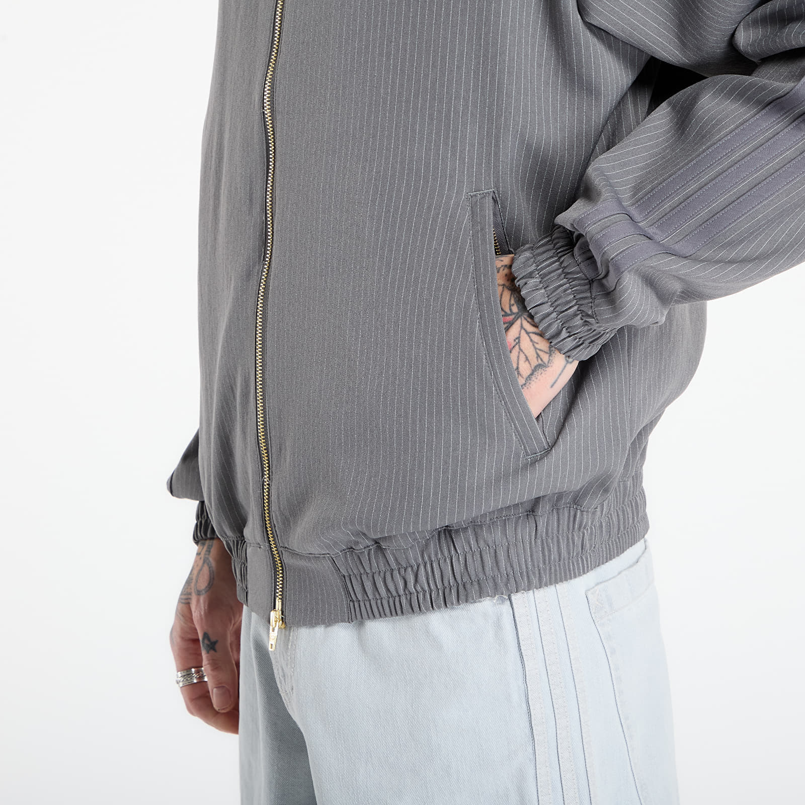 adidas Originals Mikina adidas Firebird Loose Pinstripes Track Top Grey Four XL