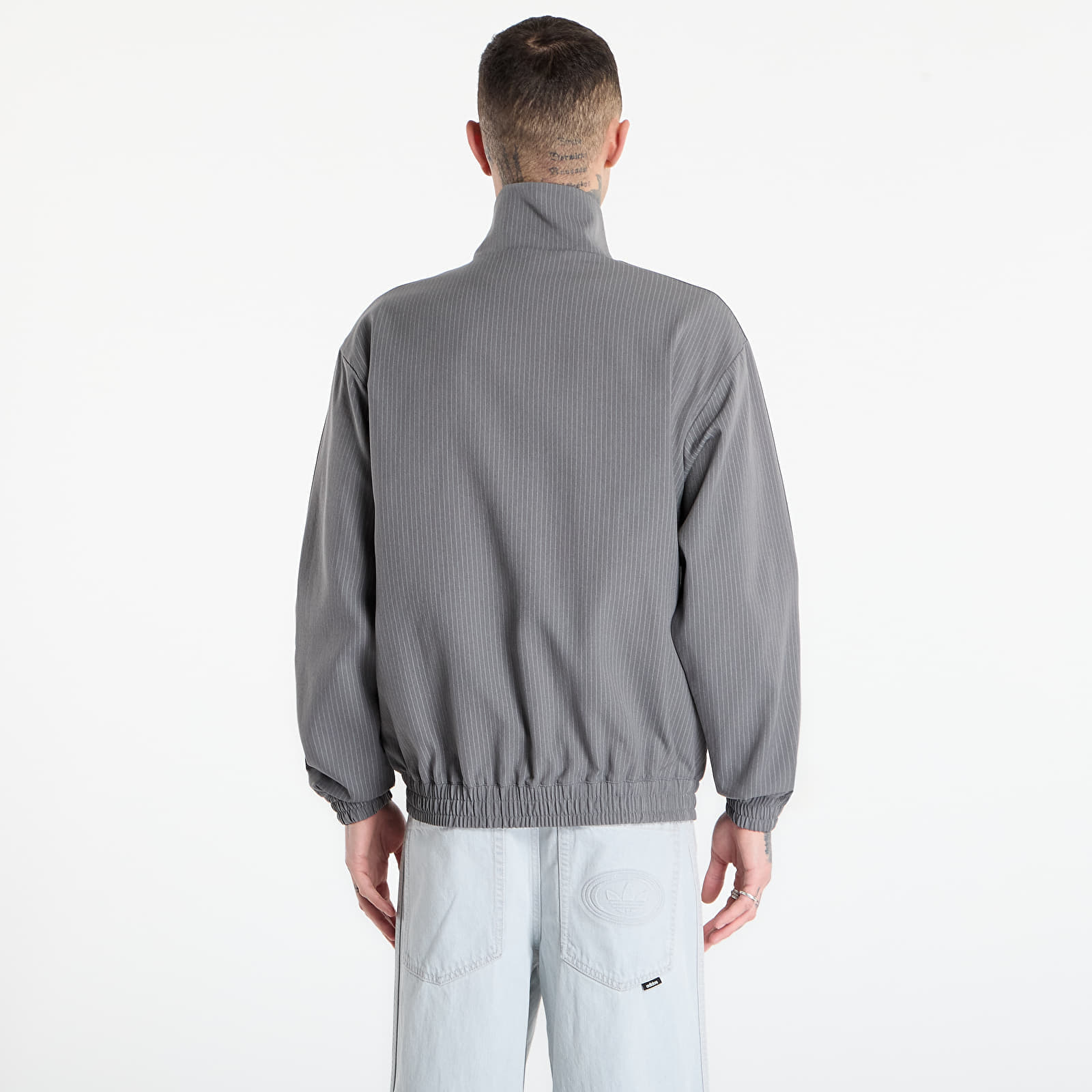 adidas Originals Mikina adidas Firebird Loose Pinstripes Track Top Grey Four XL