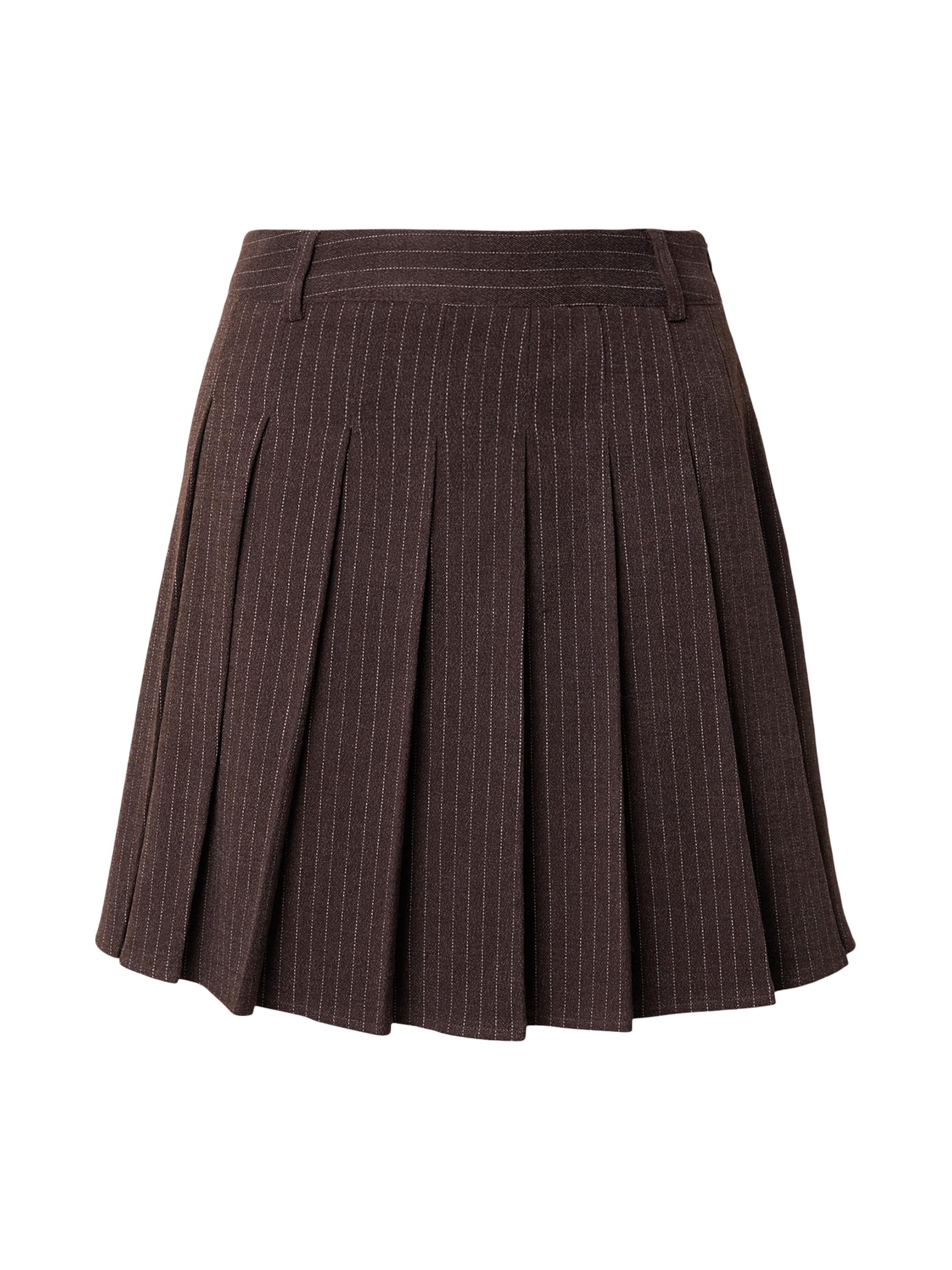 ABOUT YOU Sukňa 'Ruth' tmavohnedá / biela