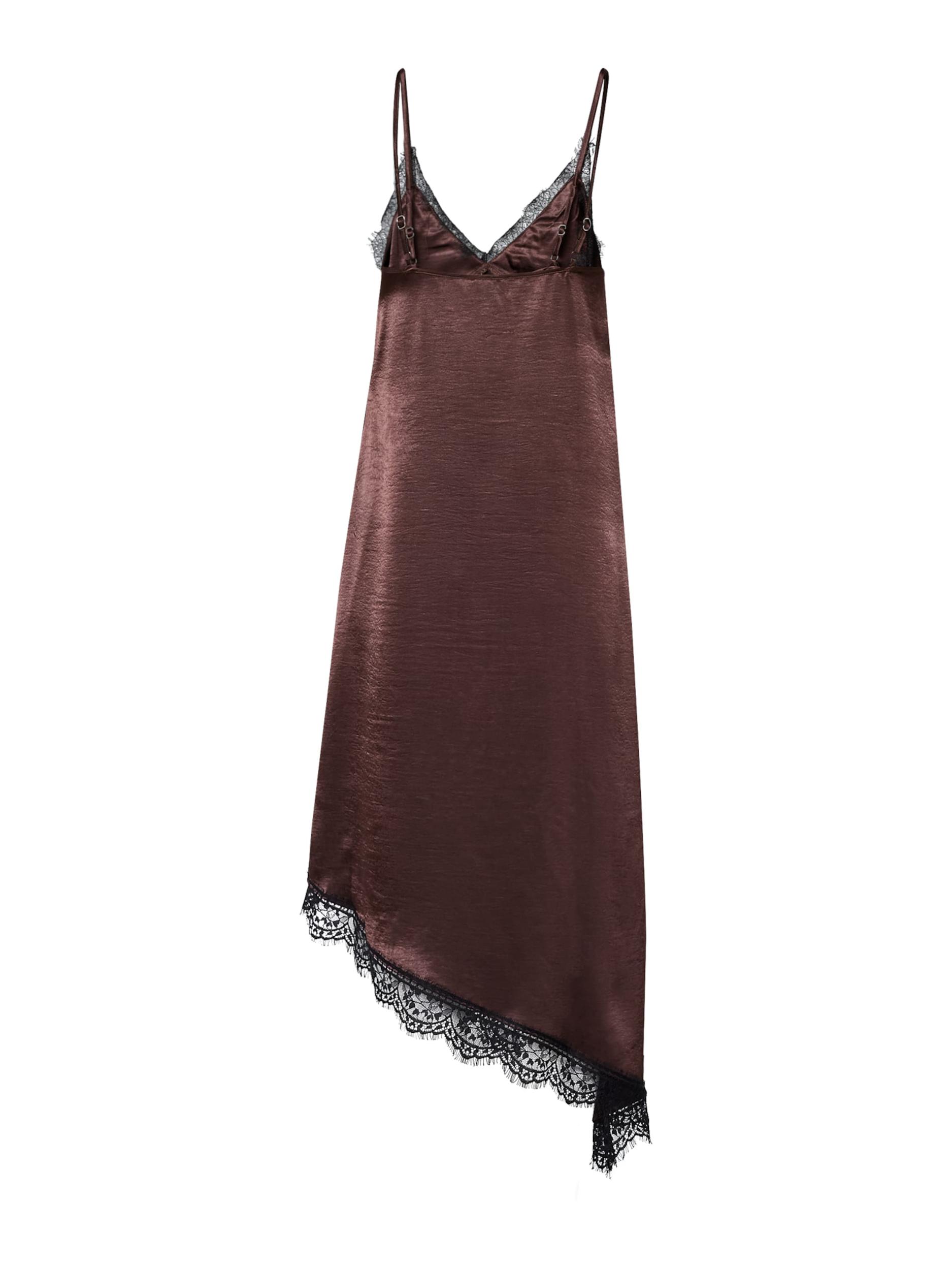 SISTERS POINT Šaty 'ELLEN' tmavohnedá / čierna